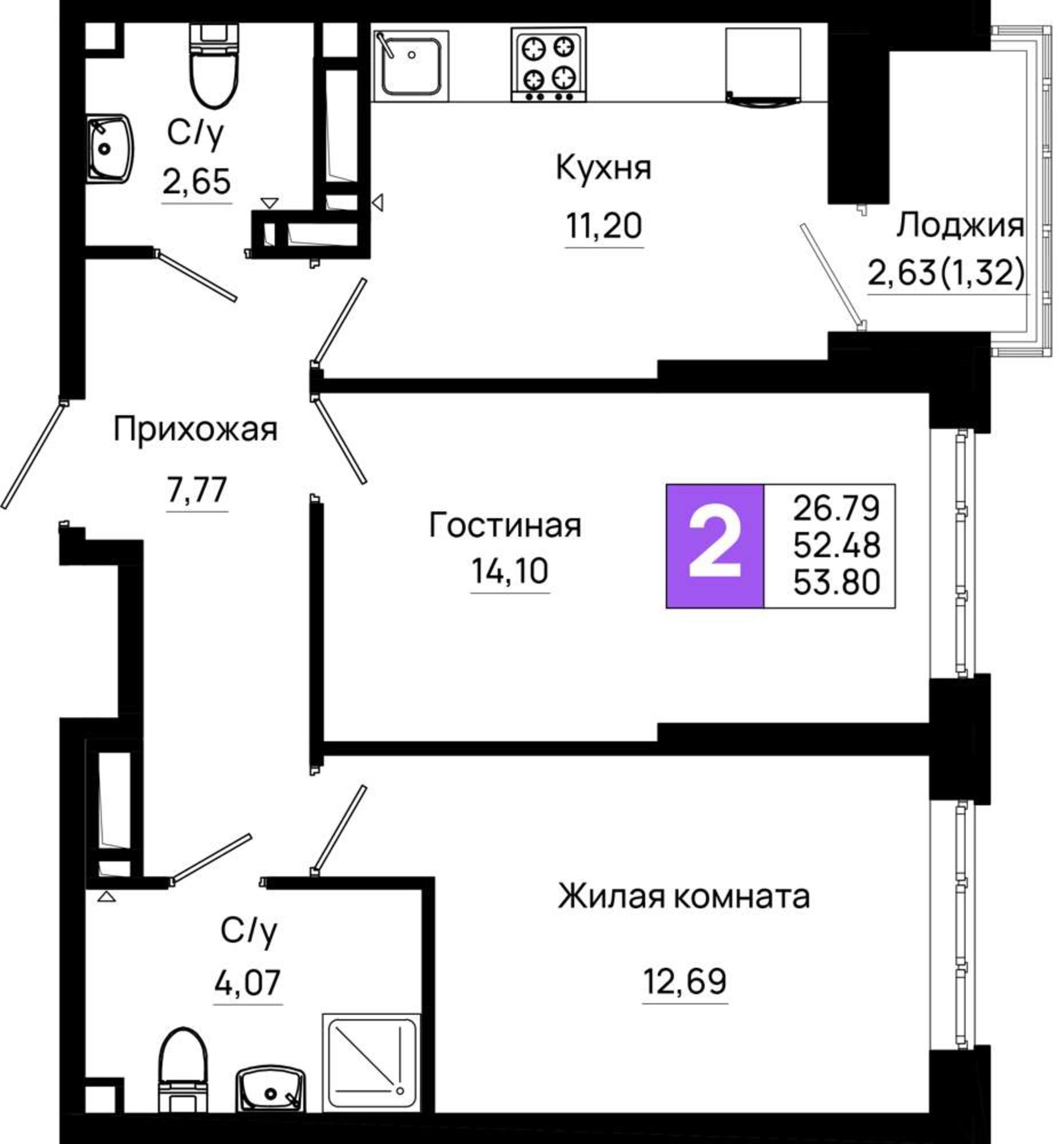 Купить квартиру за 8 123 800 рублей на Элеваторный переулок, д.1