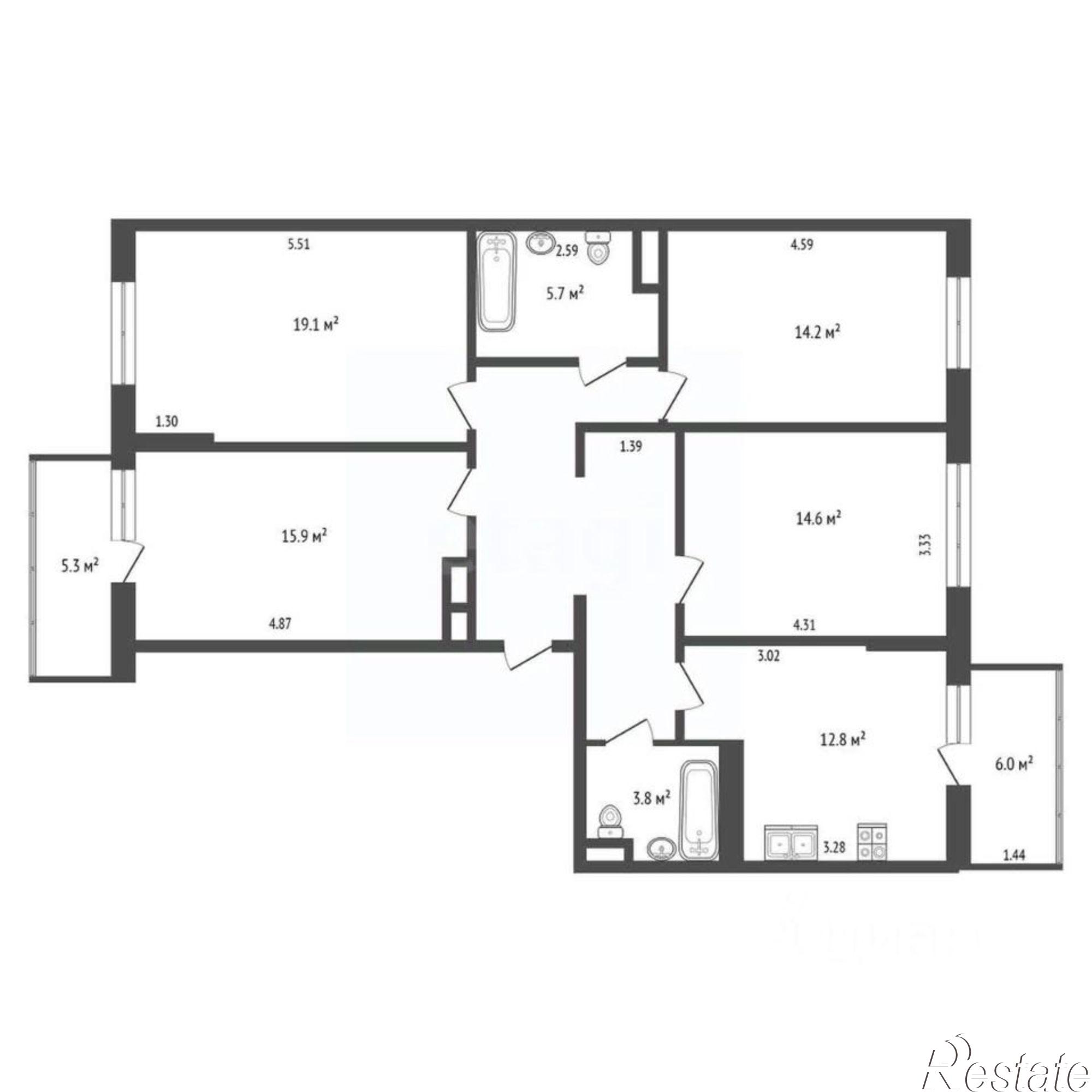 Купить квартиру за 17 900 000 рублей на ул Мечникова, 110Б