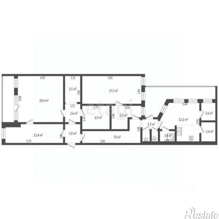 3-комн квартира Братский переулок, 84,  д. 84