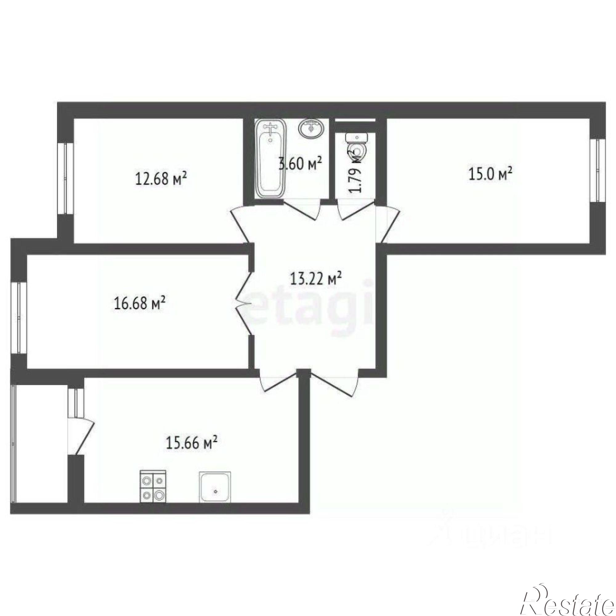 Купить квартиру за 13 800 000 рублей на улица Богданова, 85