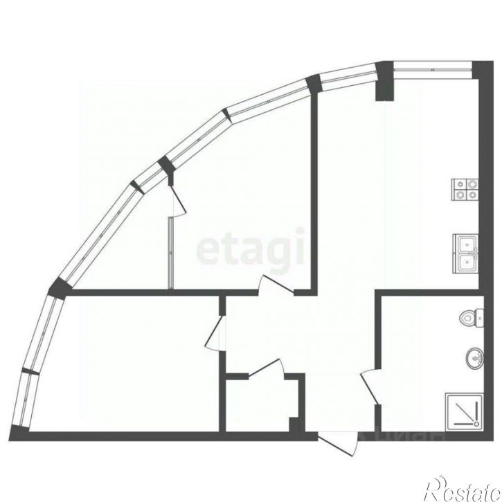 2-комн квартира Береговая улица, 6,  д. 6