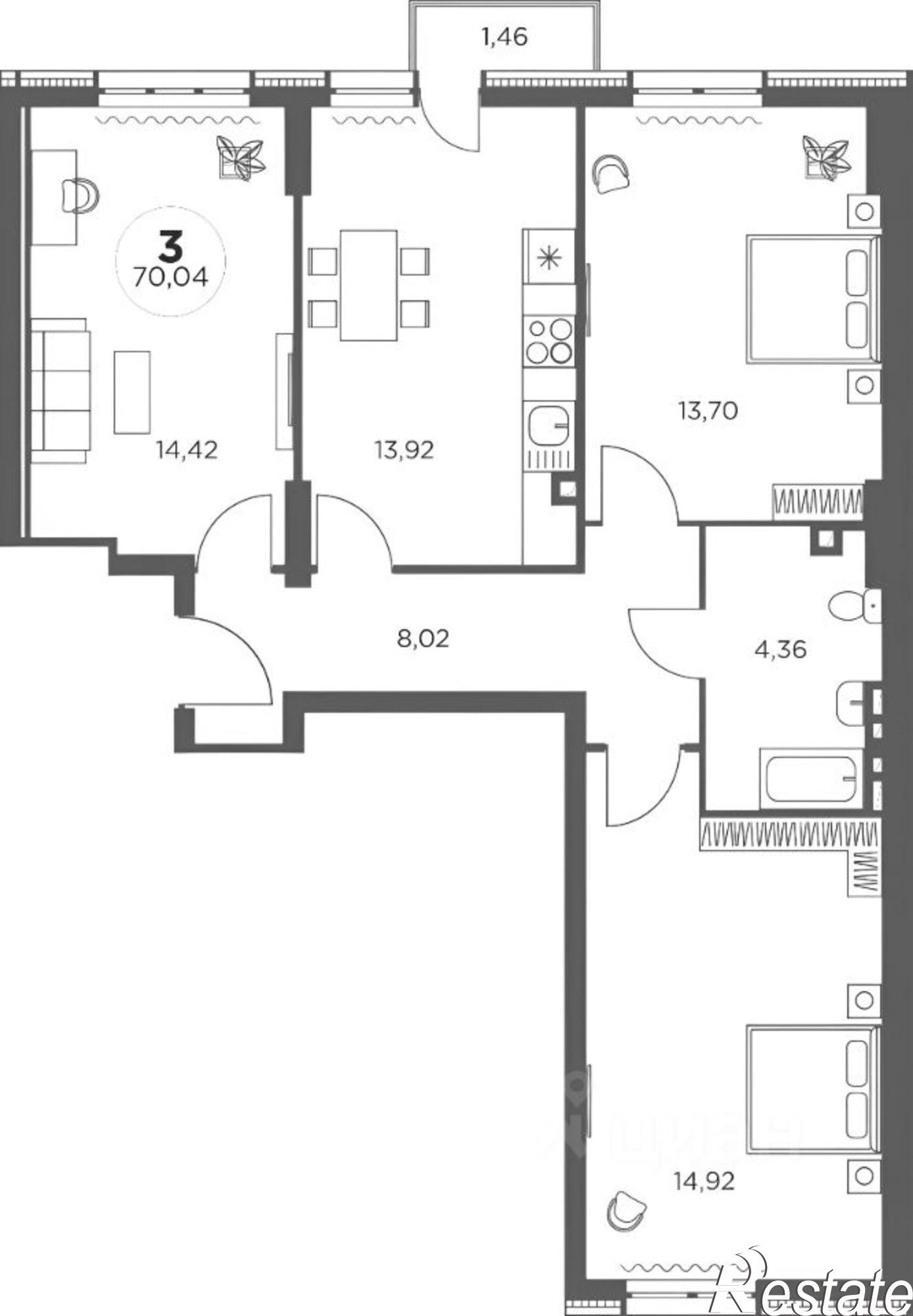 Купить квартиру за 17 500 000 рублей на Доломановский переулок, 82