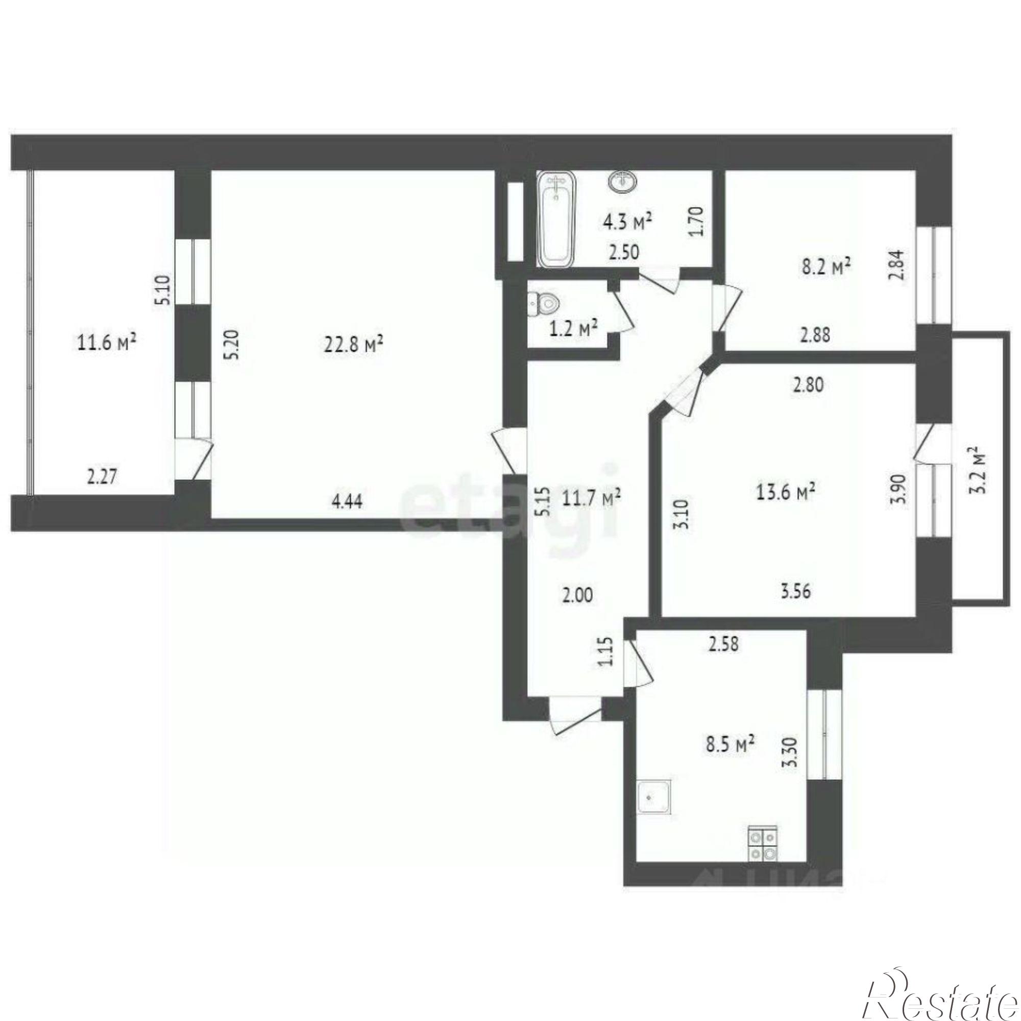 Купить квартиру за 12 300 000 рублей на ул Города Волос, 135/136
