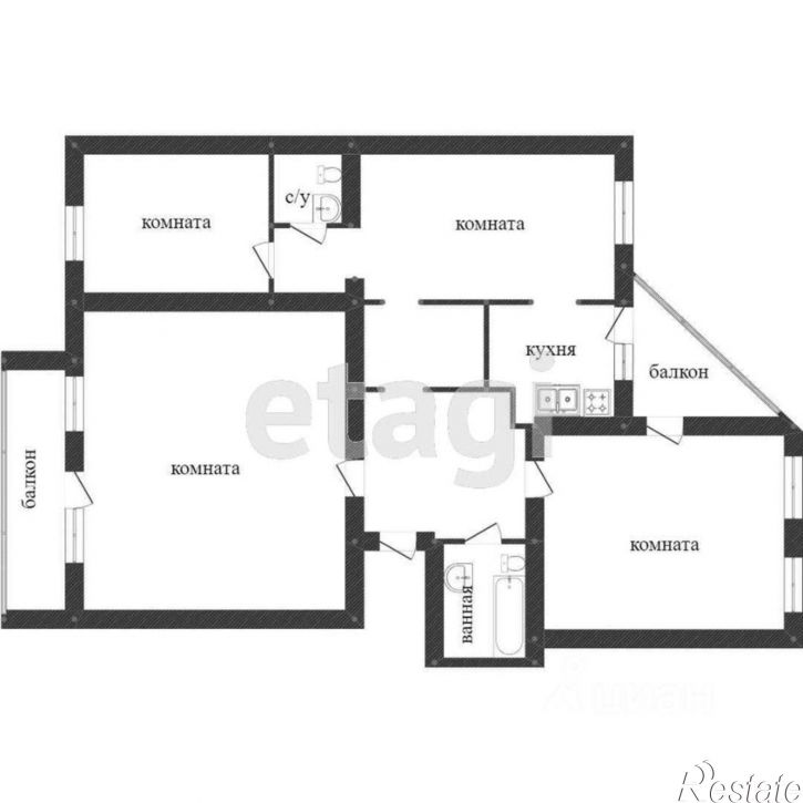 4-комн квартира Братский переулок, 86,  д. 86