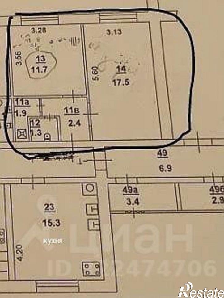 2-комн квартира улица Волкова, 17,  д. 17