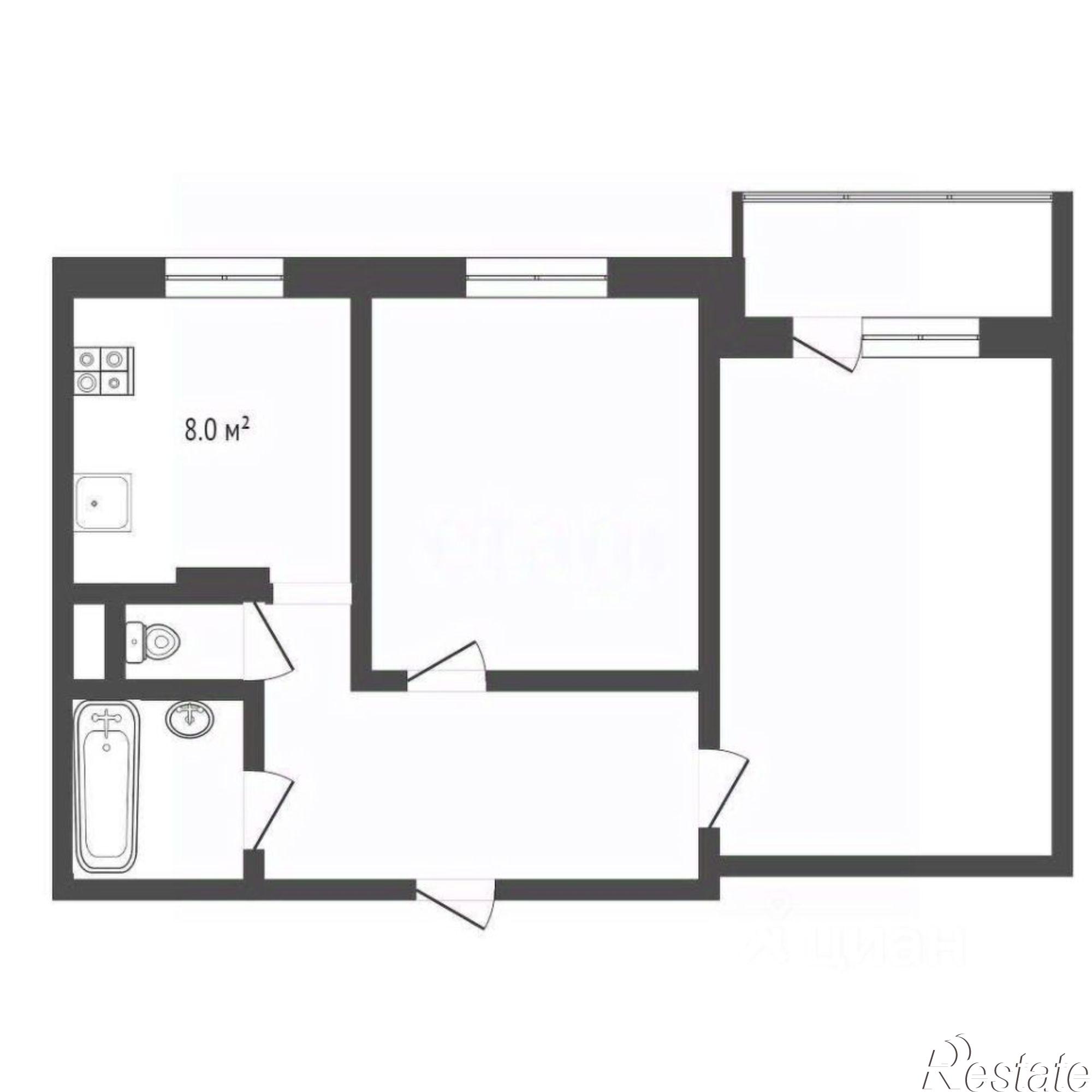 Купить квартиру за 4 350 000 рублей на 2-я Краснодарская улица, 82/1