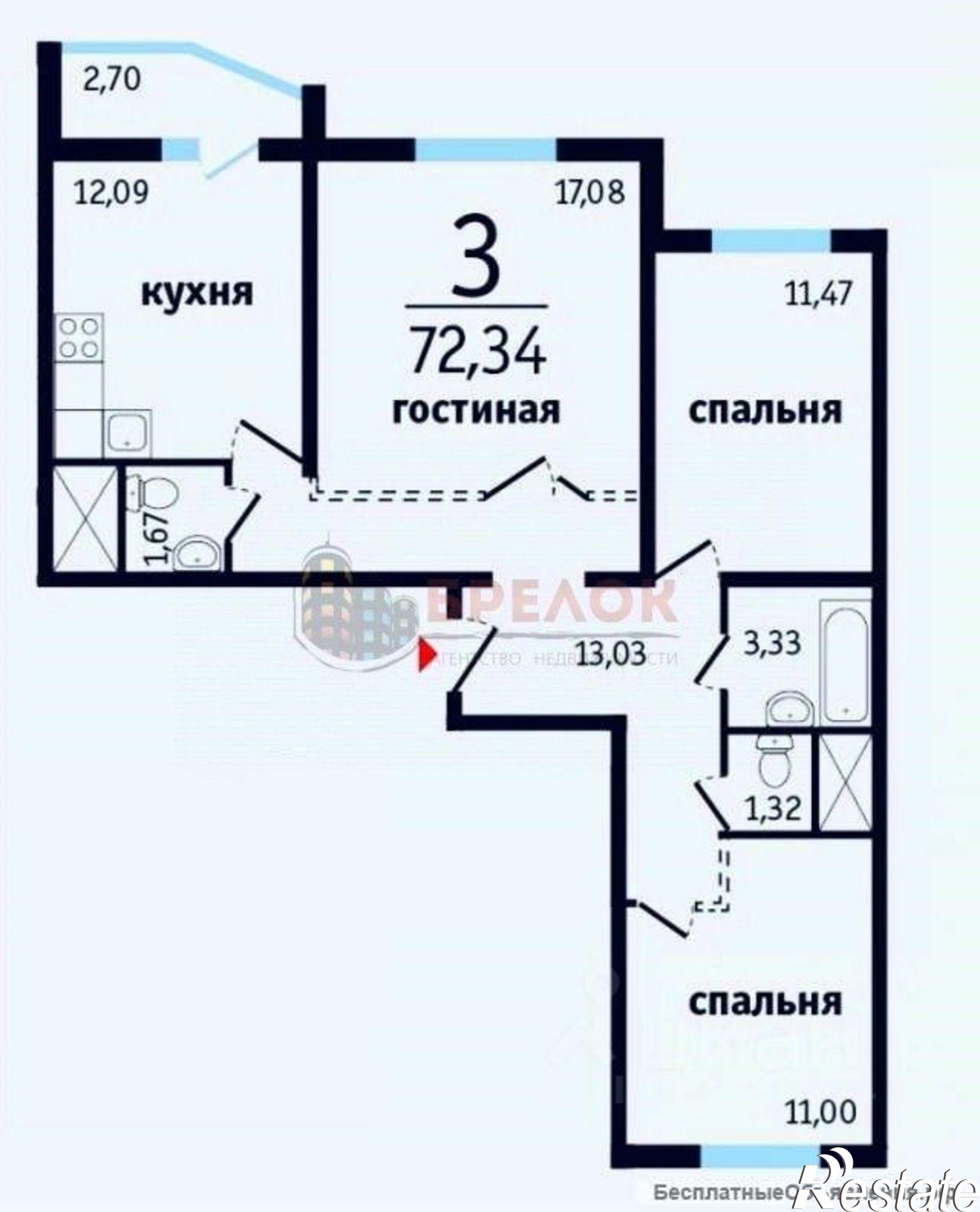 Купить квартиру за 6 600 000 рублей на пр-кт Солженицына, 15/1 1