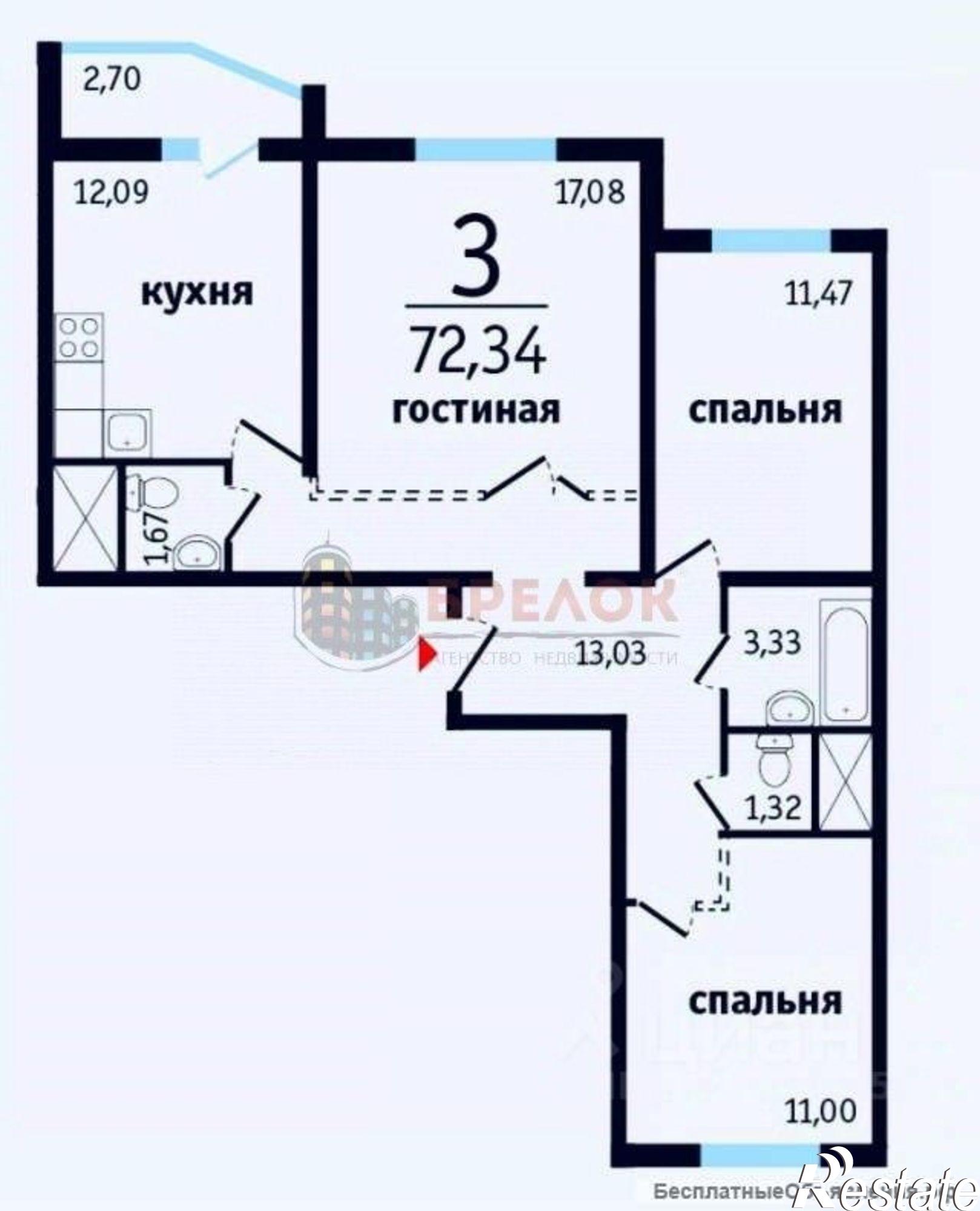 Купить квартиру за 6 600 000 рублей на пр-кт Солженицына, 15/1 1