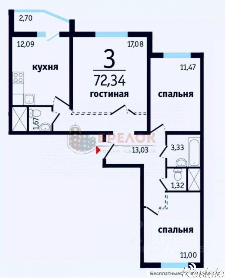 3-комн квартира пр-кт Солженицына, 15/1 1,  д. 15/1 1,  к. 1