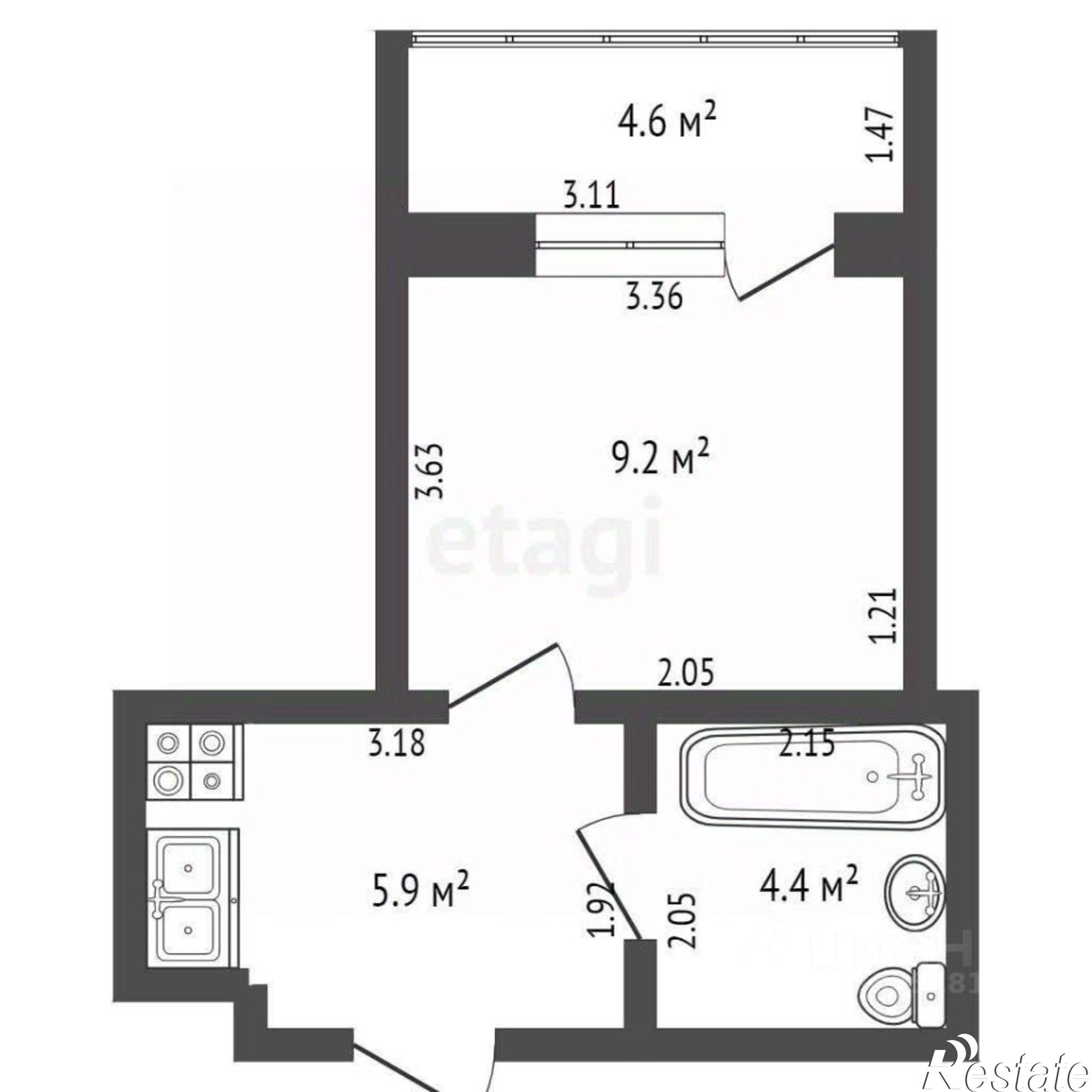 Купить квартиру за 3 550 000 рублей на ул Шаповалова, 1г 2