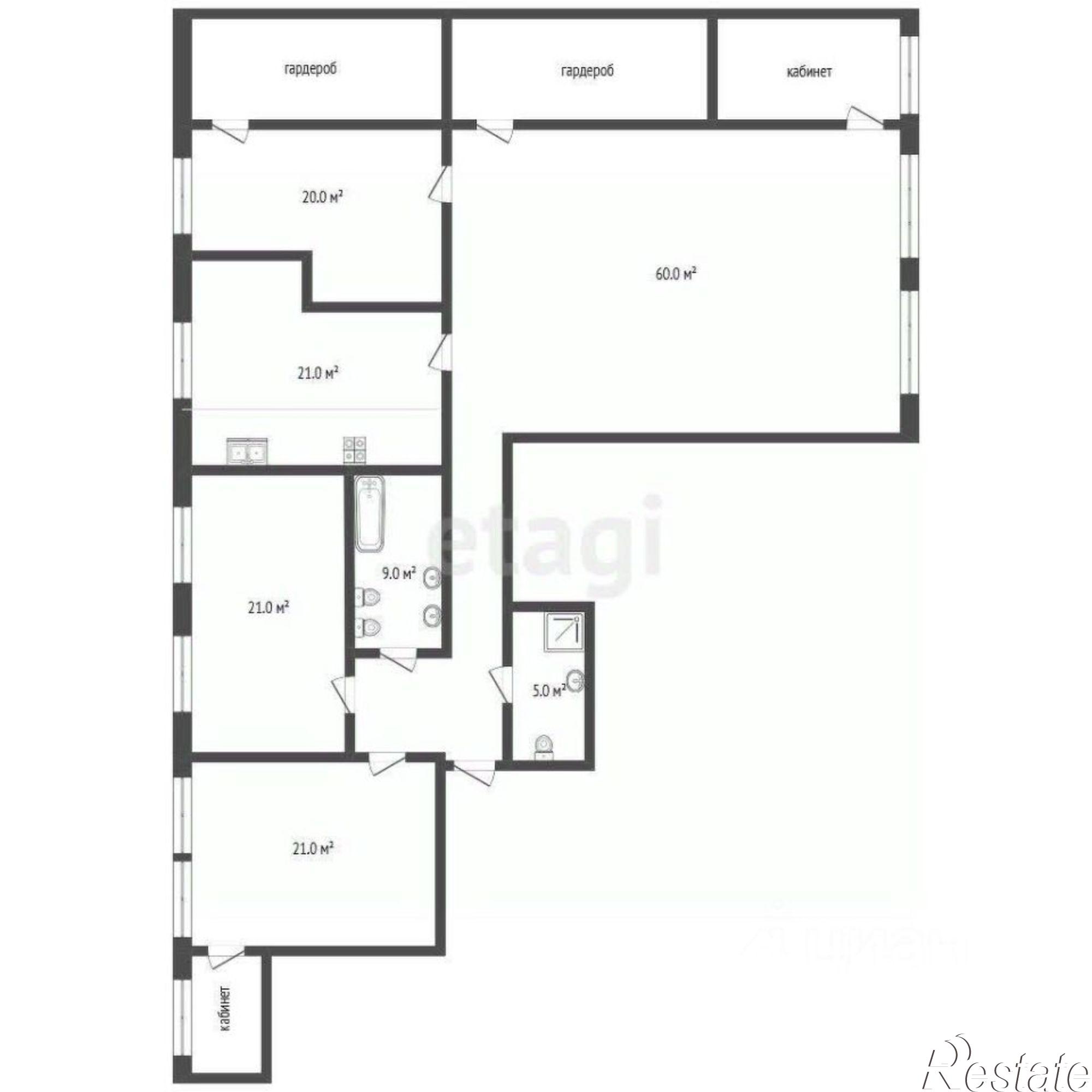 Купить квартиру за 50 000 000 рублей на Буденновский пр-кт, 2а/23б