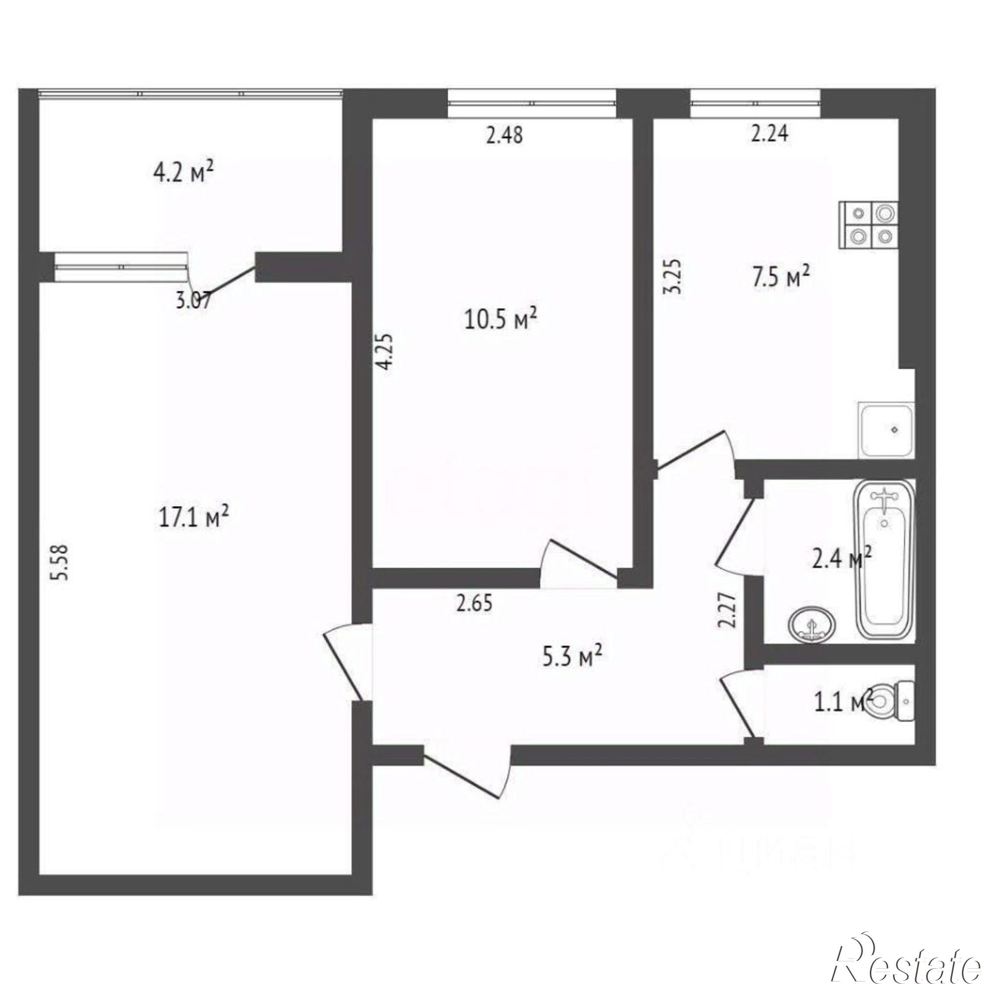 Купить квартиру за 6 200 000 рублей на ул Верхненольная, 13/14
