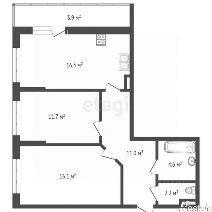 2-комн квартира