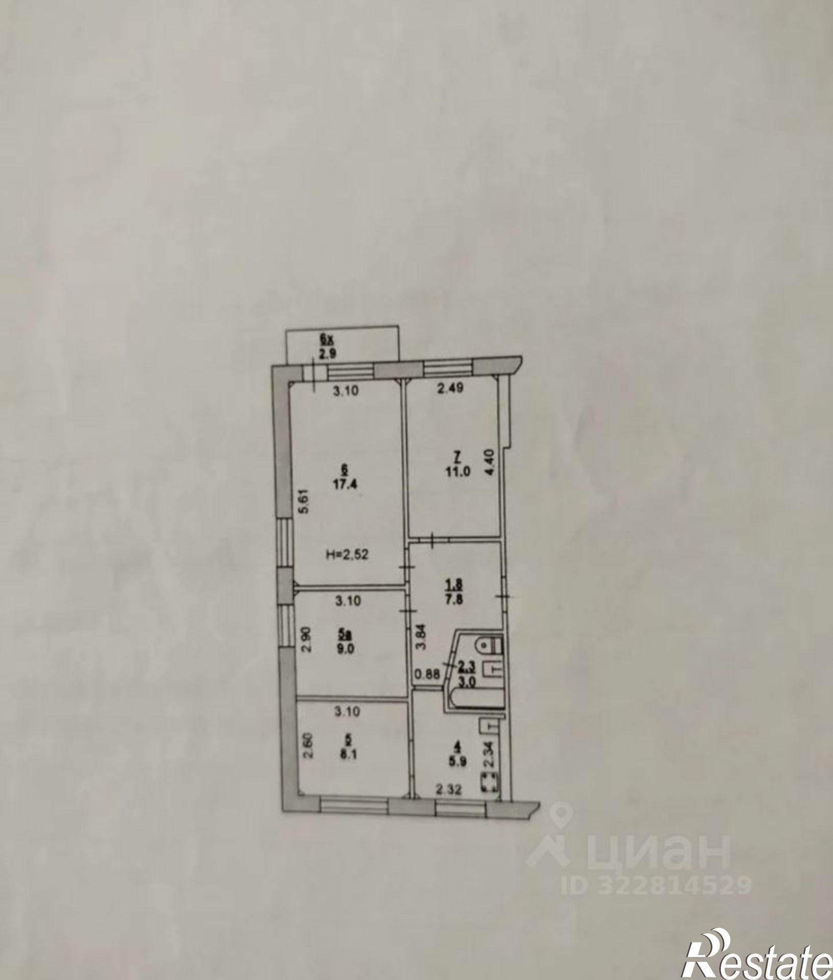 Купить квартиру за 5 500 000 рублей на проспект Стачки, 231 к1