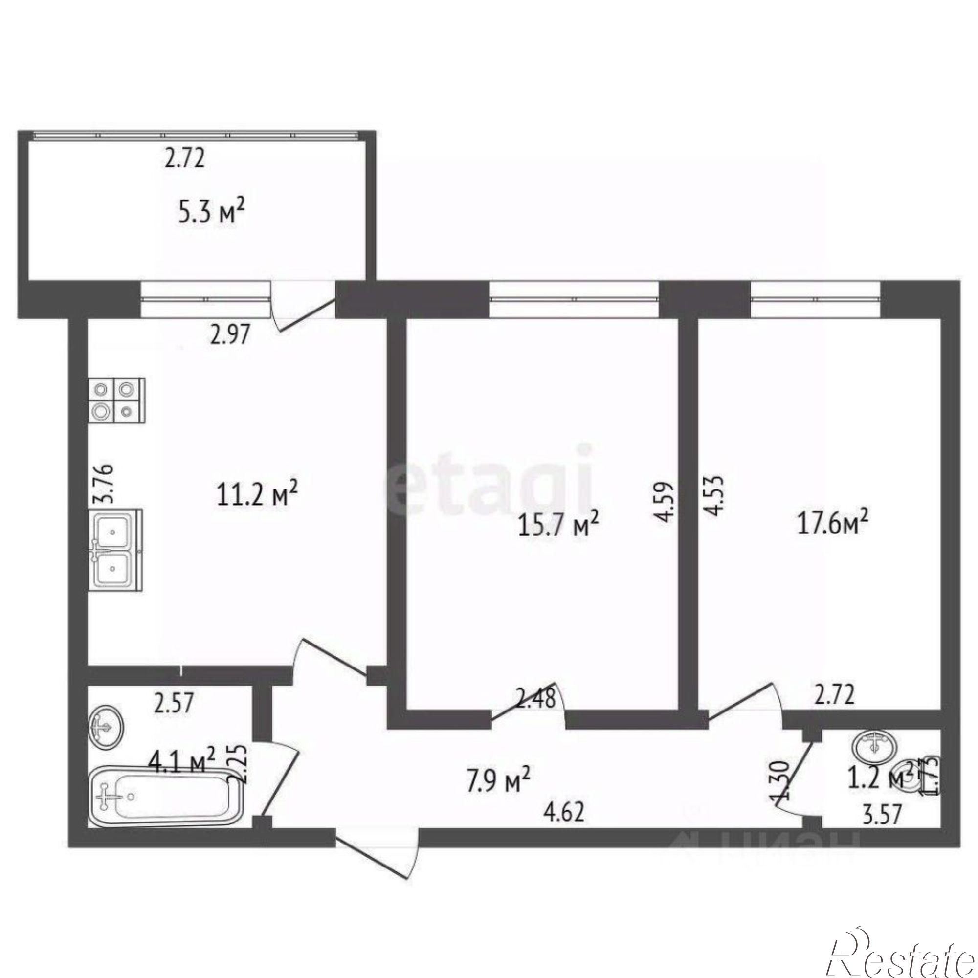 Купить квартиру за 7 010 000 рублей на ул Шаповалова, 1г 1