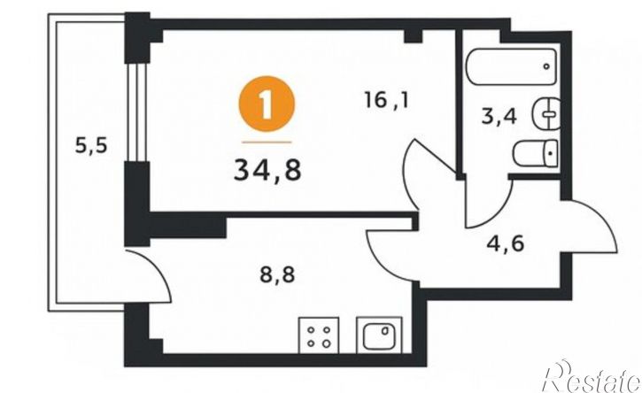 1-комн квартира пр-кт 40-летия Победы, 63/15,  д. 63/15