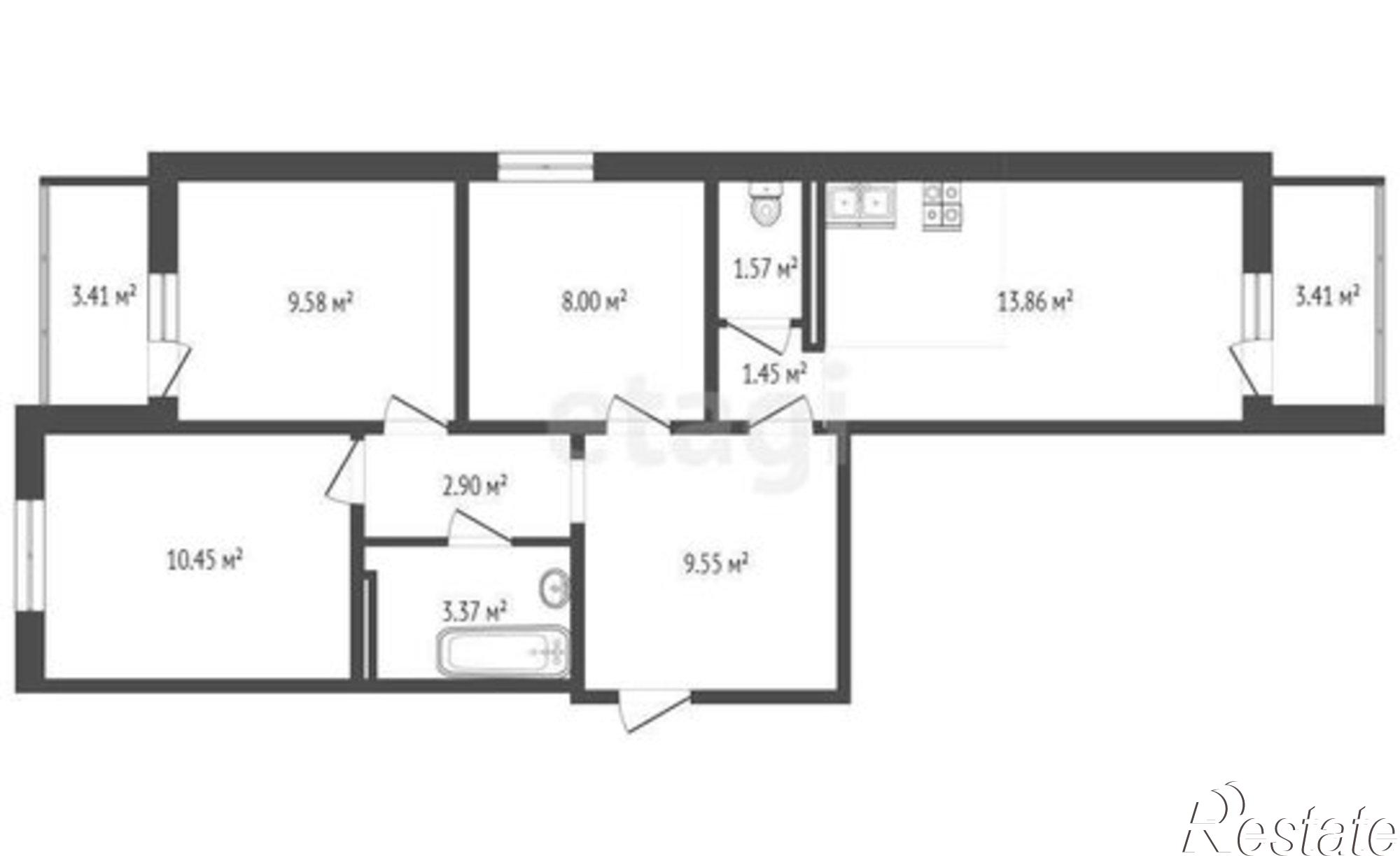 Купить квартиру за 7 300 000 рублей на улица Висаитова, 6/10