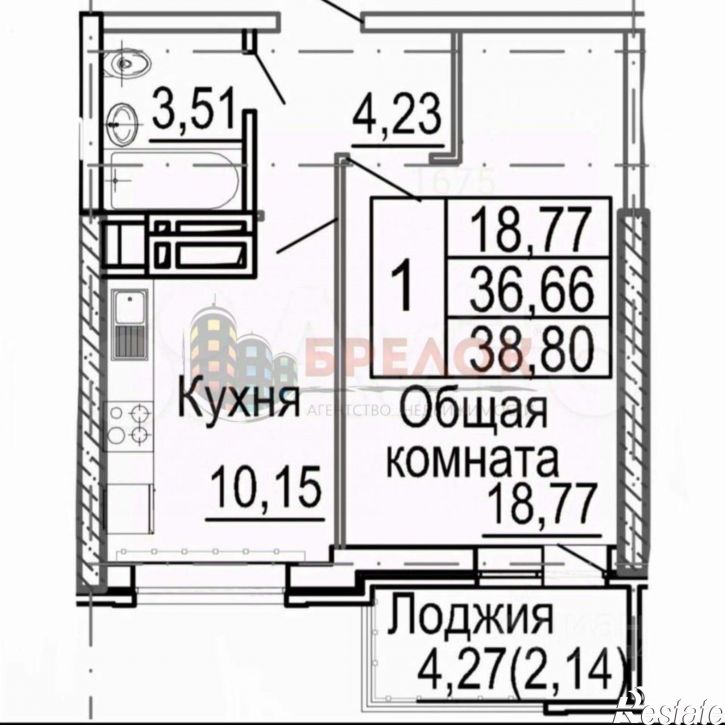 1-комн квартира Андижанский переулок, 3,  д. 3