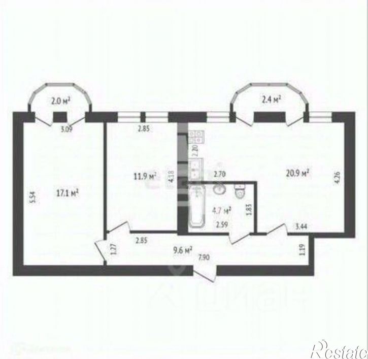 2-комн квартира Ростов-на-Дону г., Ворошиловский