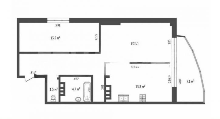 2-комн квартира улица Добровольского, 15/5