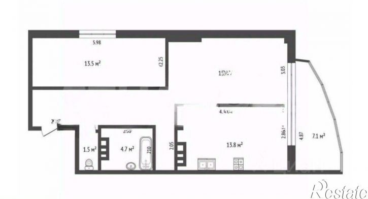 2-комн квартира улица Добровольского, 15/5,  д. 15/5