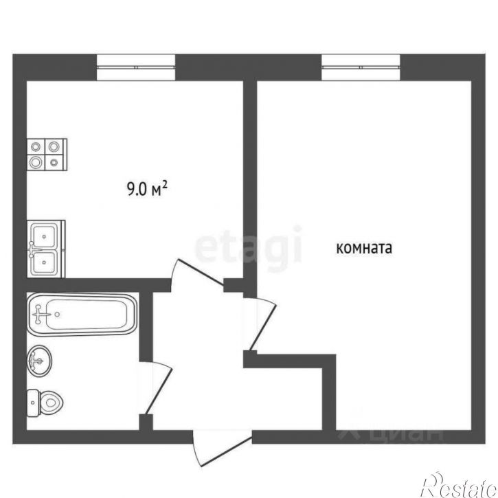 1-комн квартира улица Ерёменко, 103,  д. 103