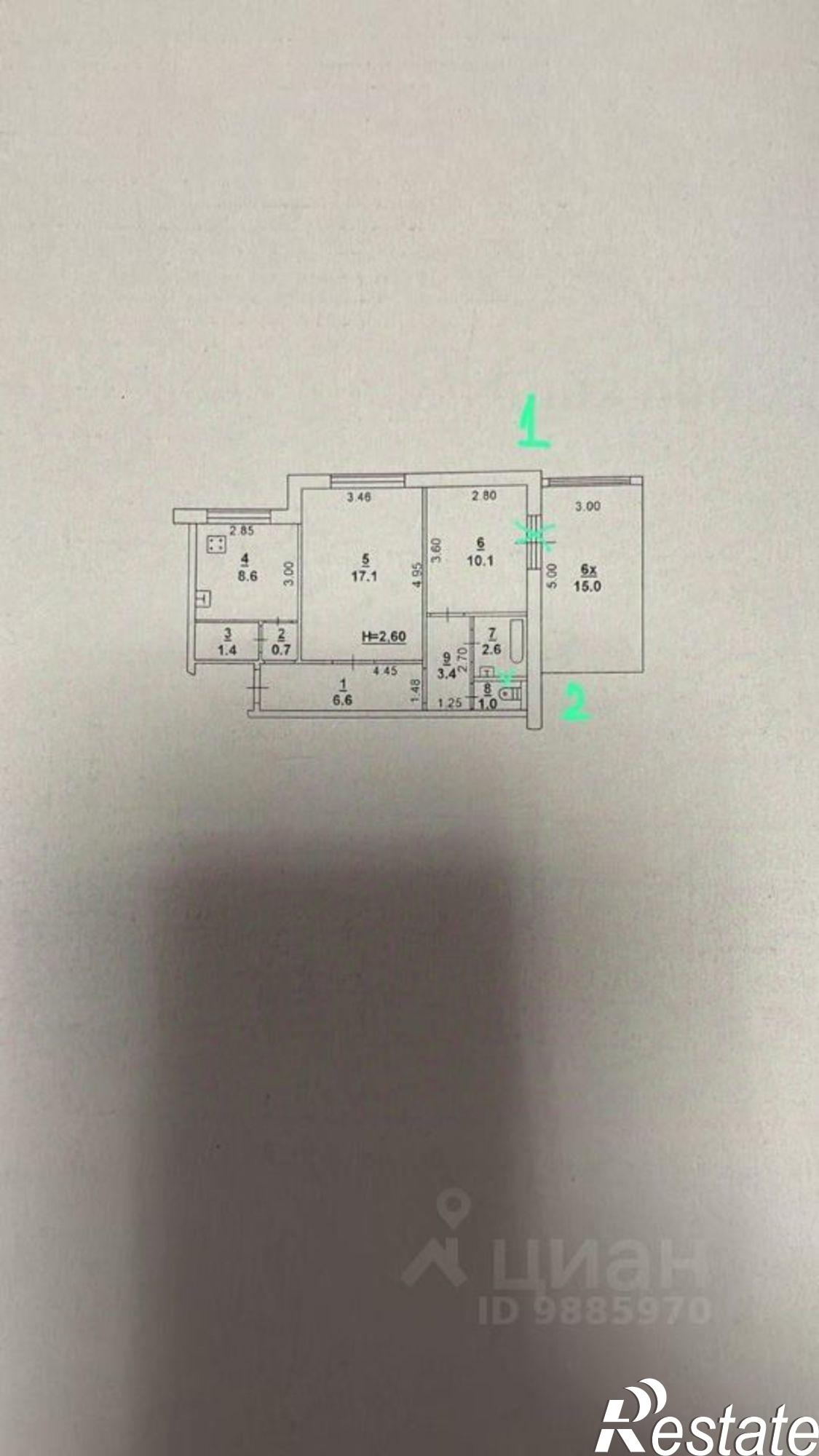 Купить квартиру за 6 100 000 рублей на ул Волкова, 9/2