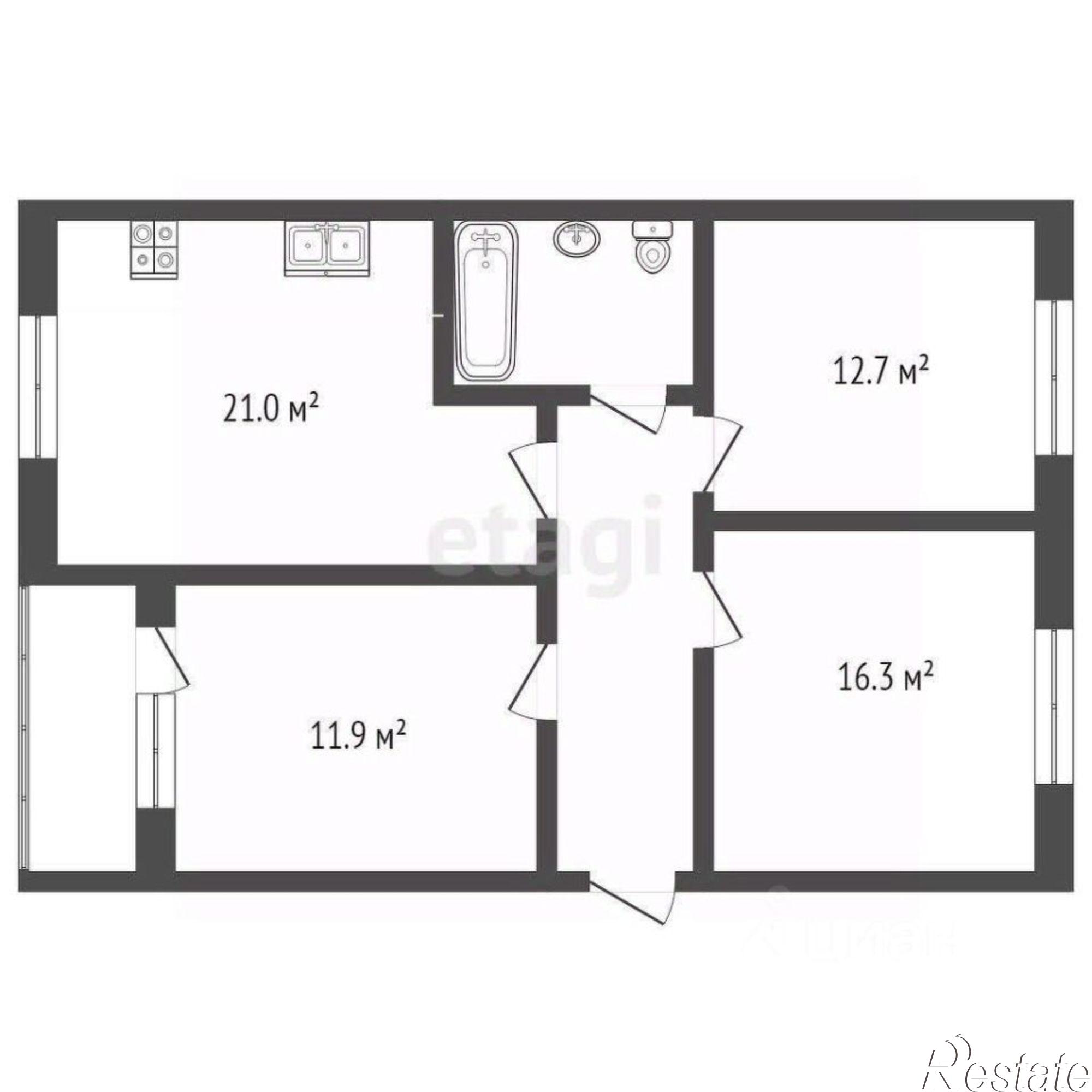 Купить квартиру за 11 956 000 рублей на ул Еляна, 40