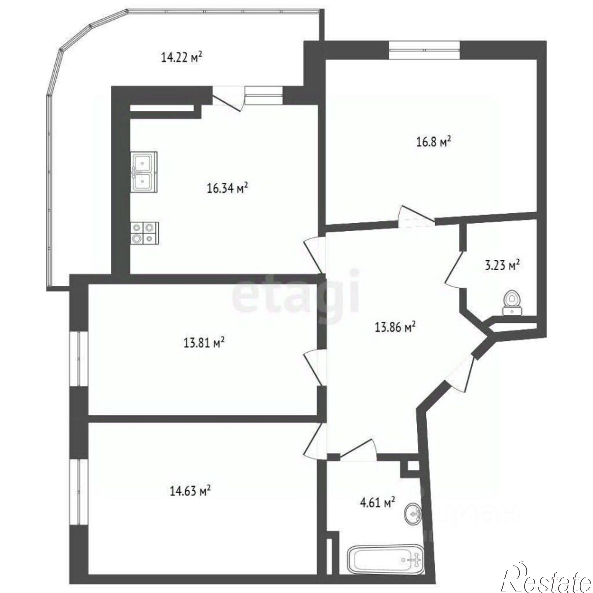 Купить квартиру за 15 200 000 рублей на 35-я линия, 87/35