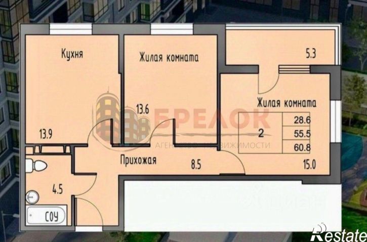 2-комн квартира Ростов-на-Дону г., Советский