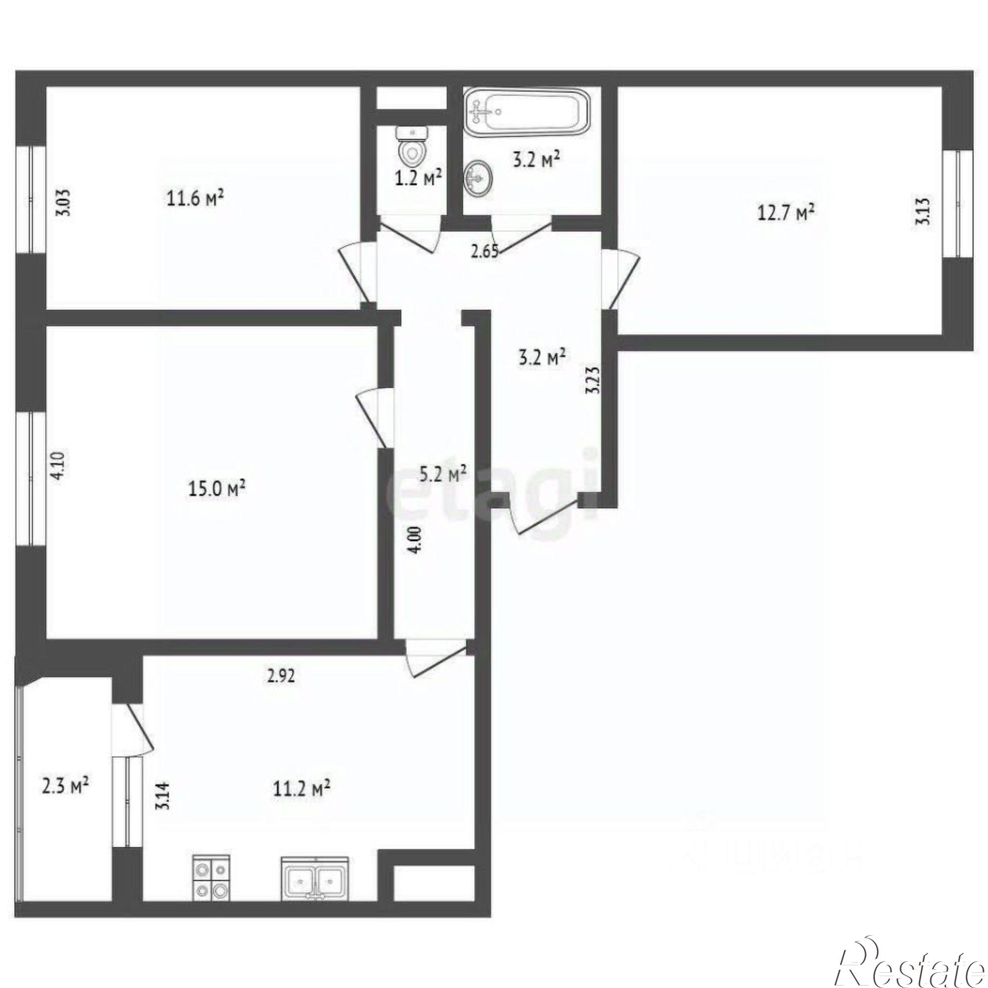 Купить квартиру за 7 700 000 рублей на улица Жданова, 23