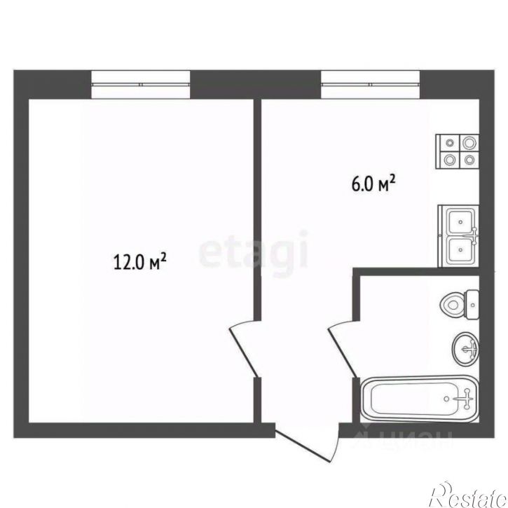 1-комн квартира ул Туполева, 18,  д. 18