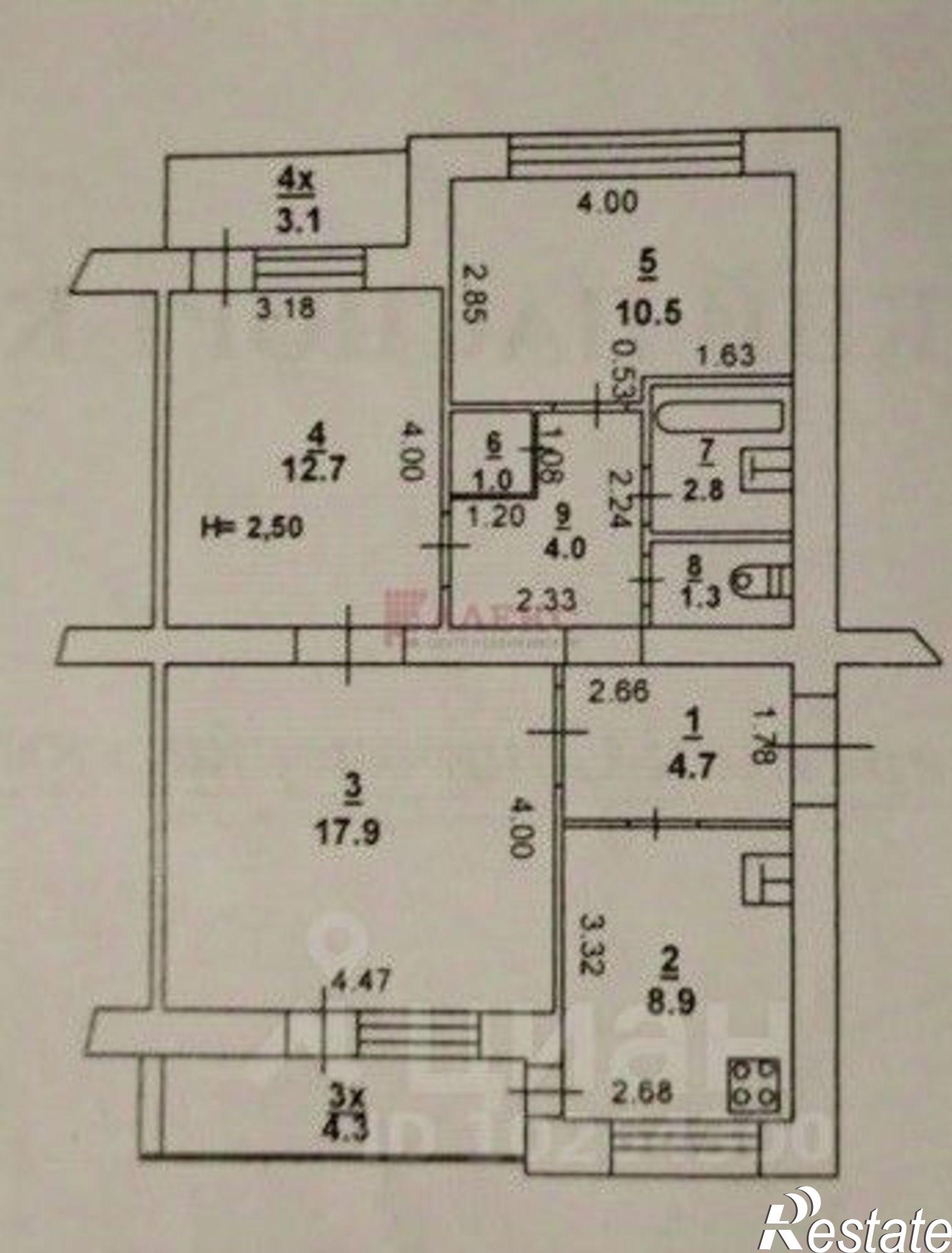 Купить квартиру за 6 000 000 рублей на Старочеркасский пер, 10