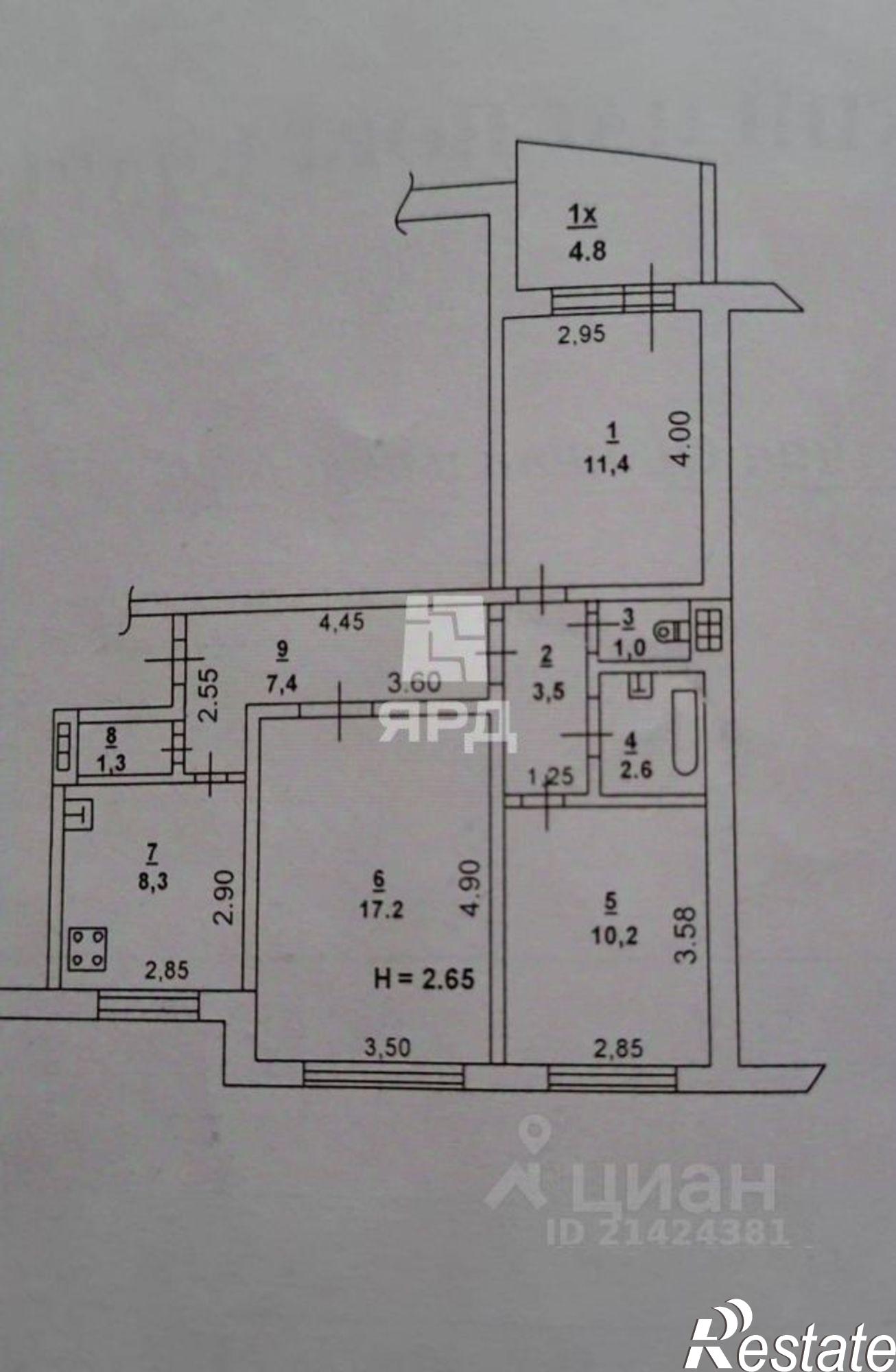 Купить квартиру за 6 100 000 рублей на Орбитальная улица, 46