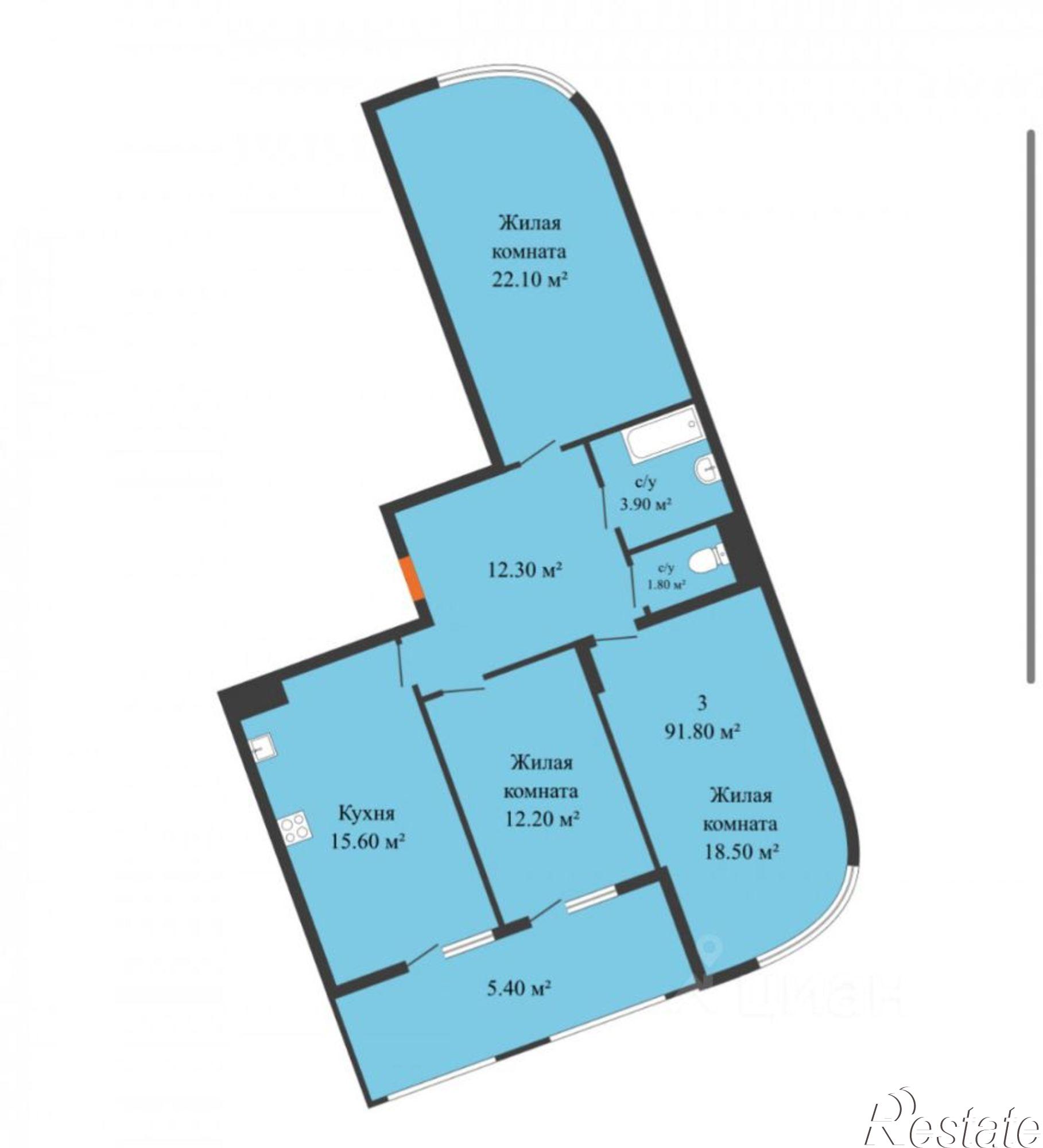 Купить квартиру за 12 000 000 рублей на Левобережная улица, 6/6 с2