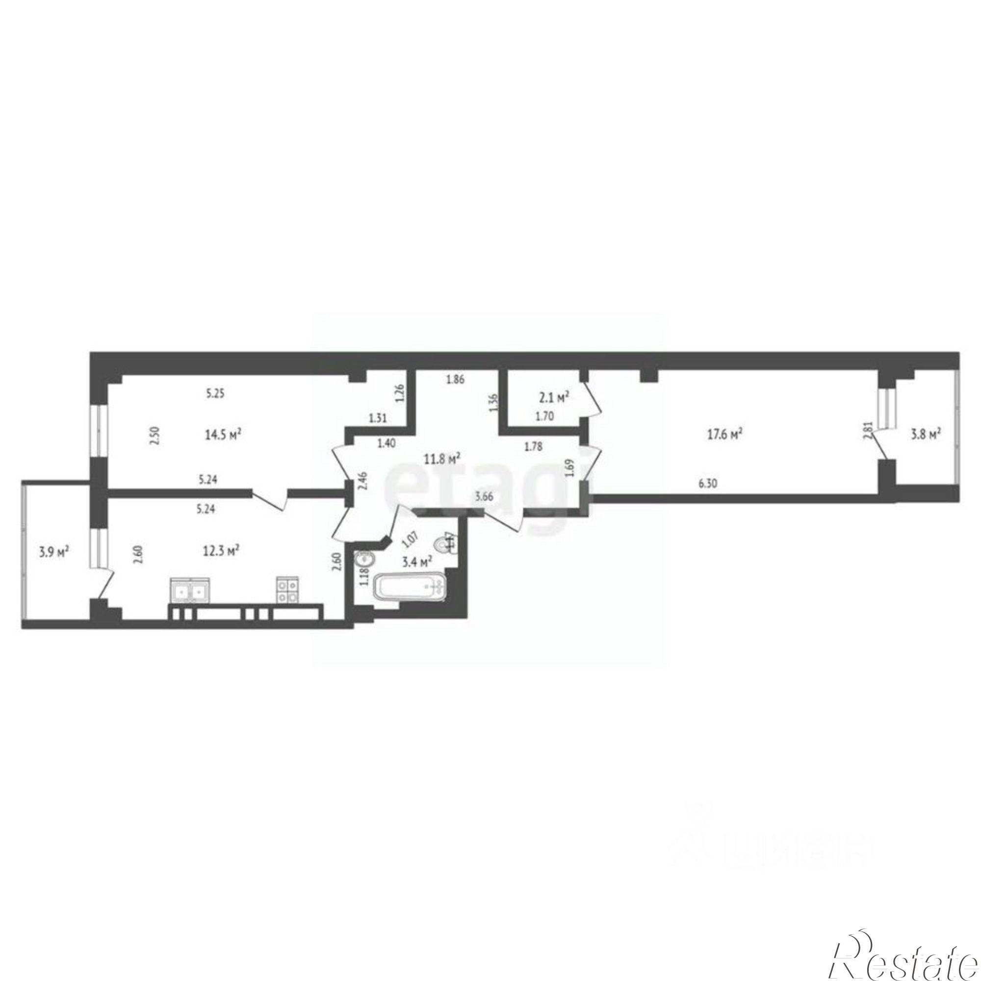 Купить квартиру за 13 710 000 рублей на улица Мечникова, 39Б