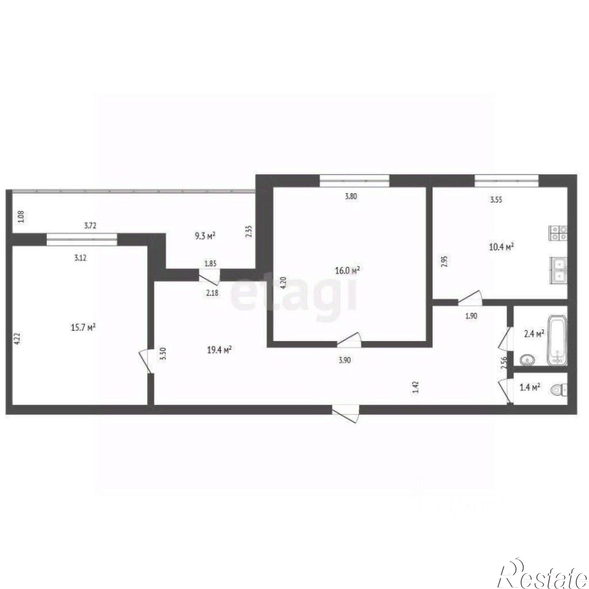 Купить квартиру за 7 950 000 рублей на проспект 40-летия Победы, 73/17