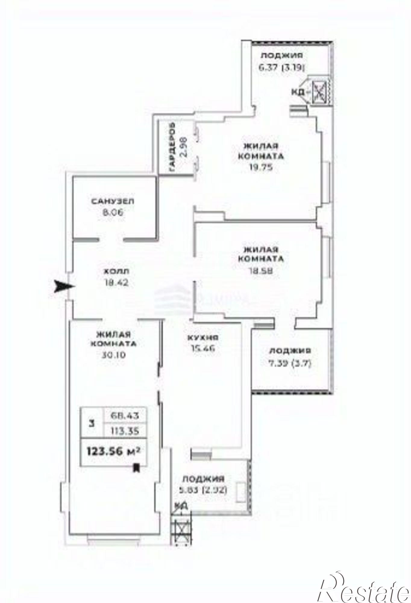 Купить квартиру за 27 324 000 рублей на Будённовский проспект, 83