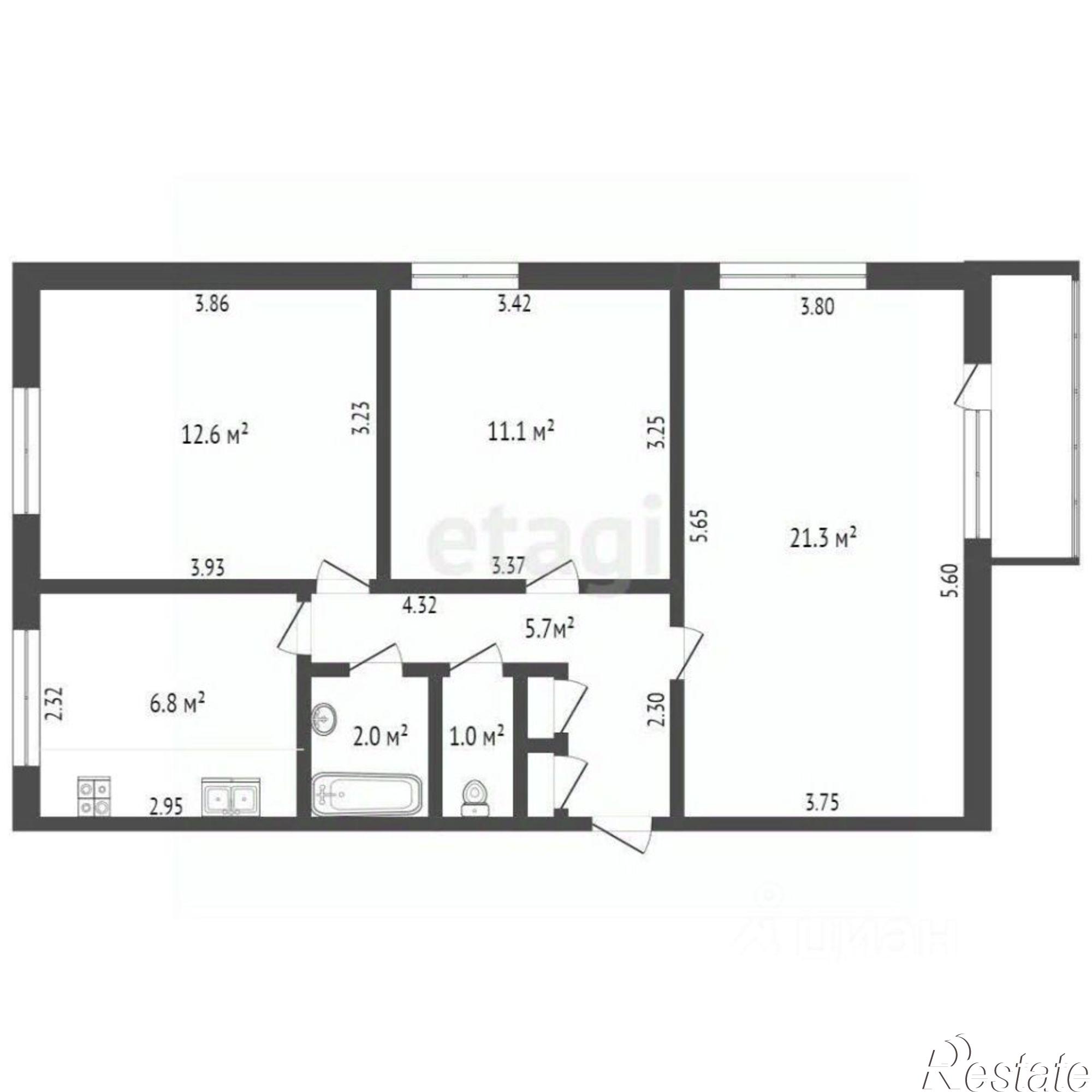 Купить квартиру за 6 500 000 рублей на Каширская улица, 8/2