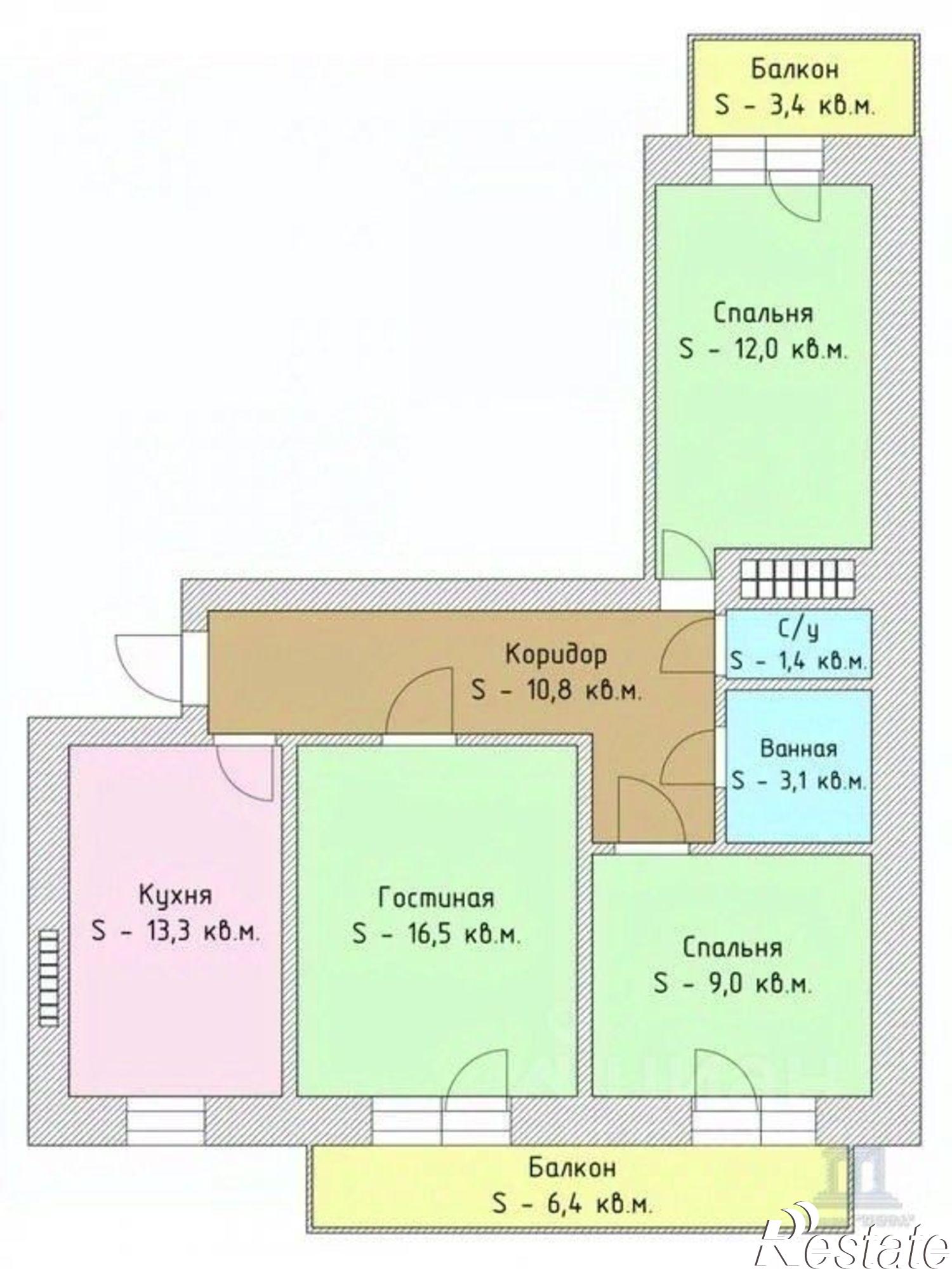 Купить квартиру за 6 900 000 рублей на 18-я линия, 69