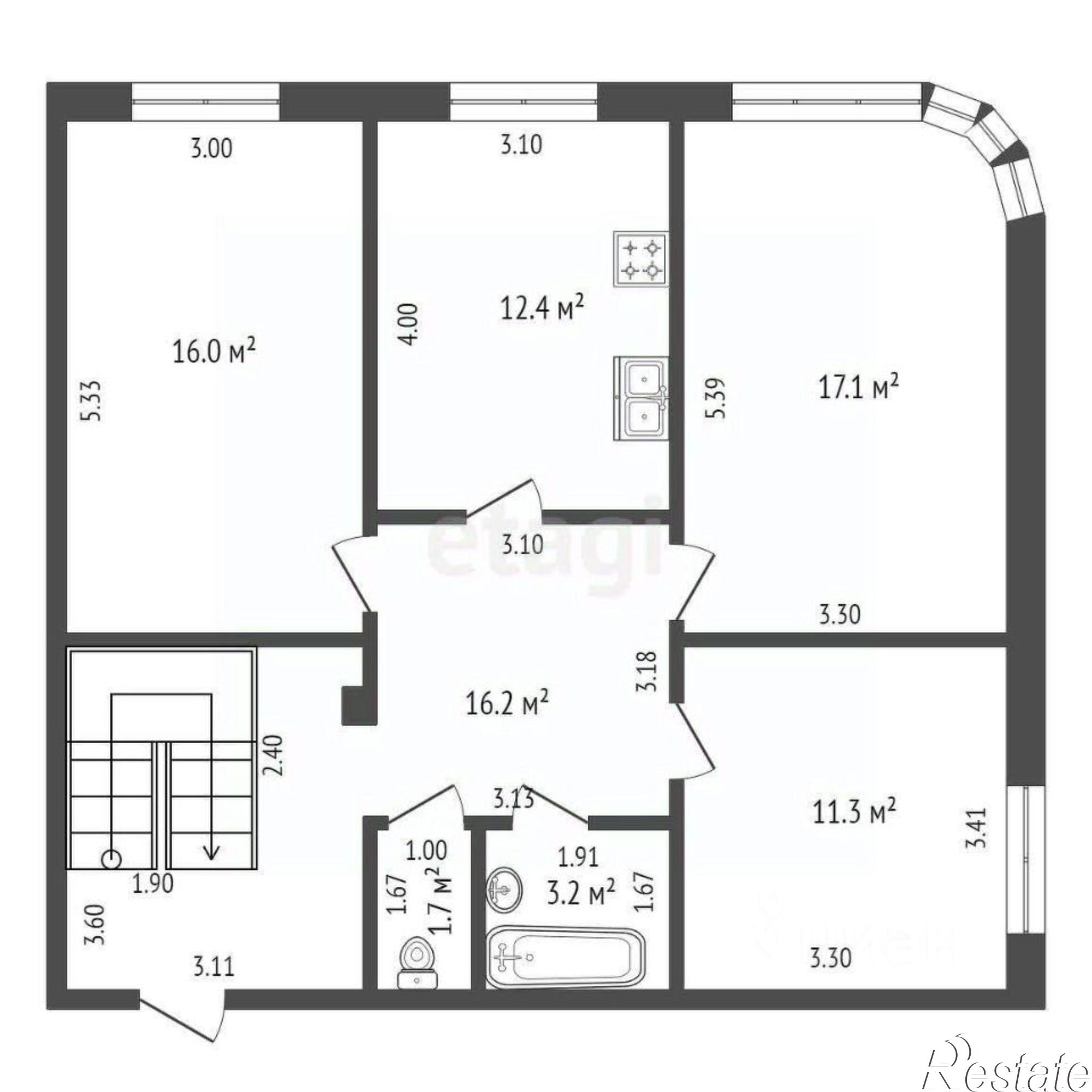 Купить квартиру за 14 000 000 рублей на Лирический переулок, 9
