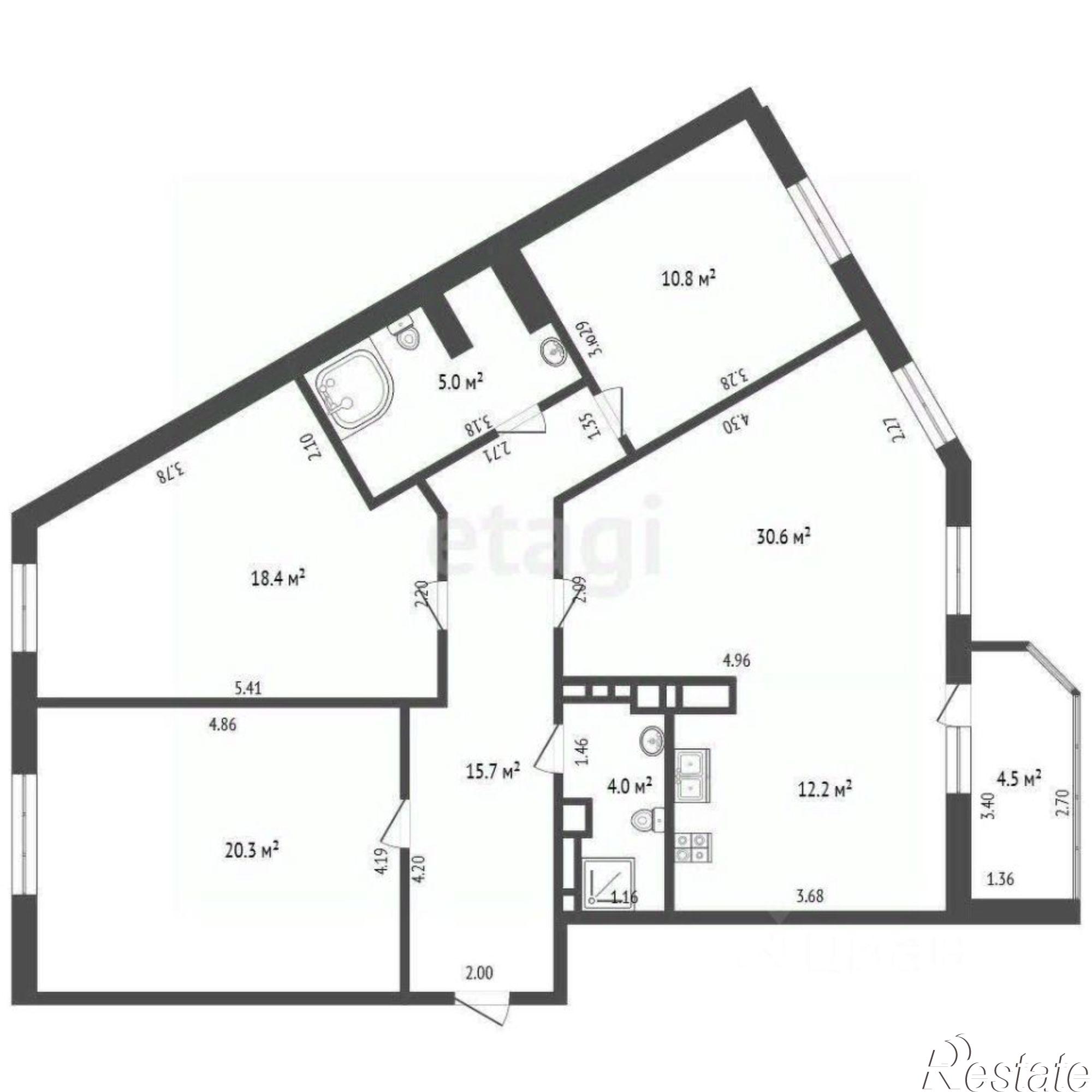 Купить квартиру за 18 300 000 рублей на бульвар Комарова, 1М