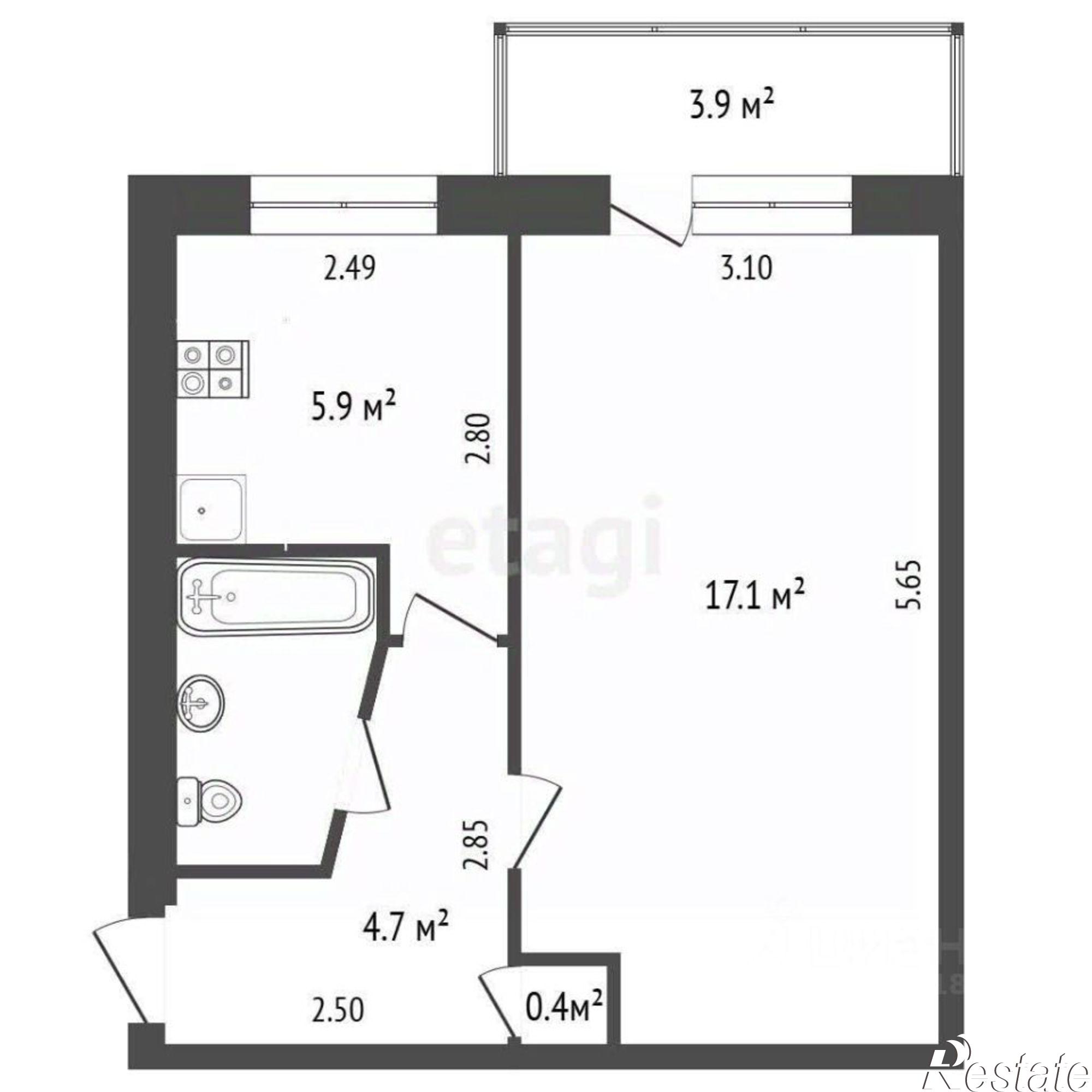 Купить квартиру за 4 500 000 рублей на улица Андрея Сладкова, 85 к2