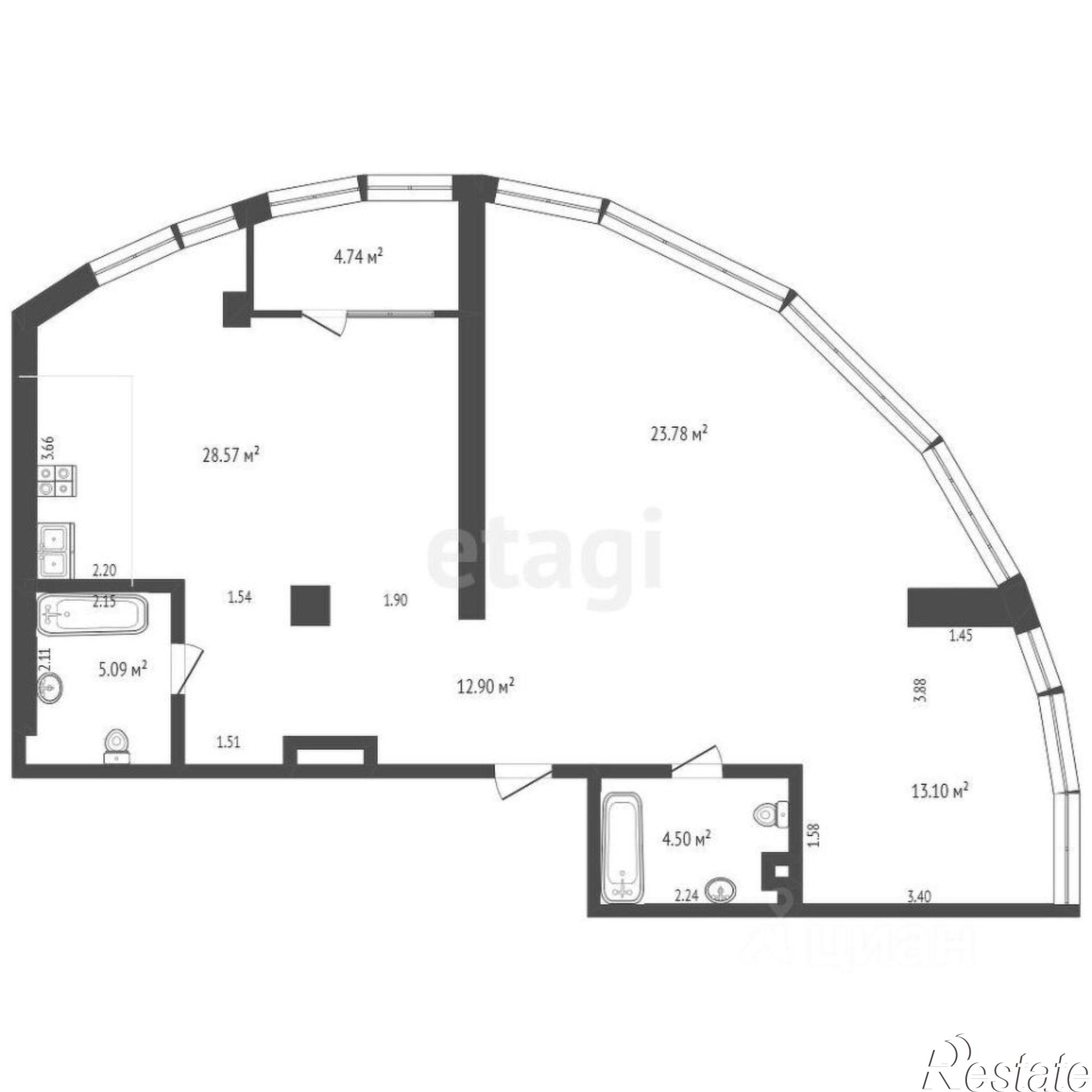 Купить квартиру за 22 900 000 рублей на Береговая улица, 6