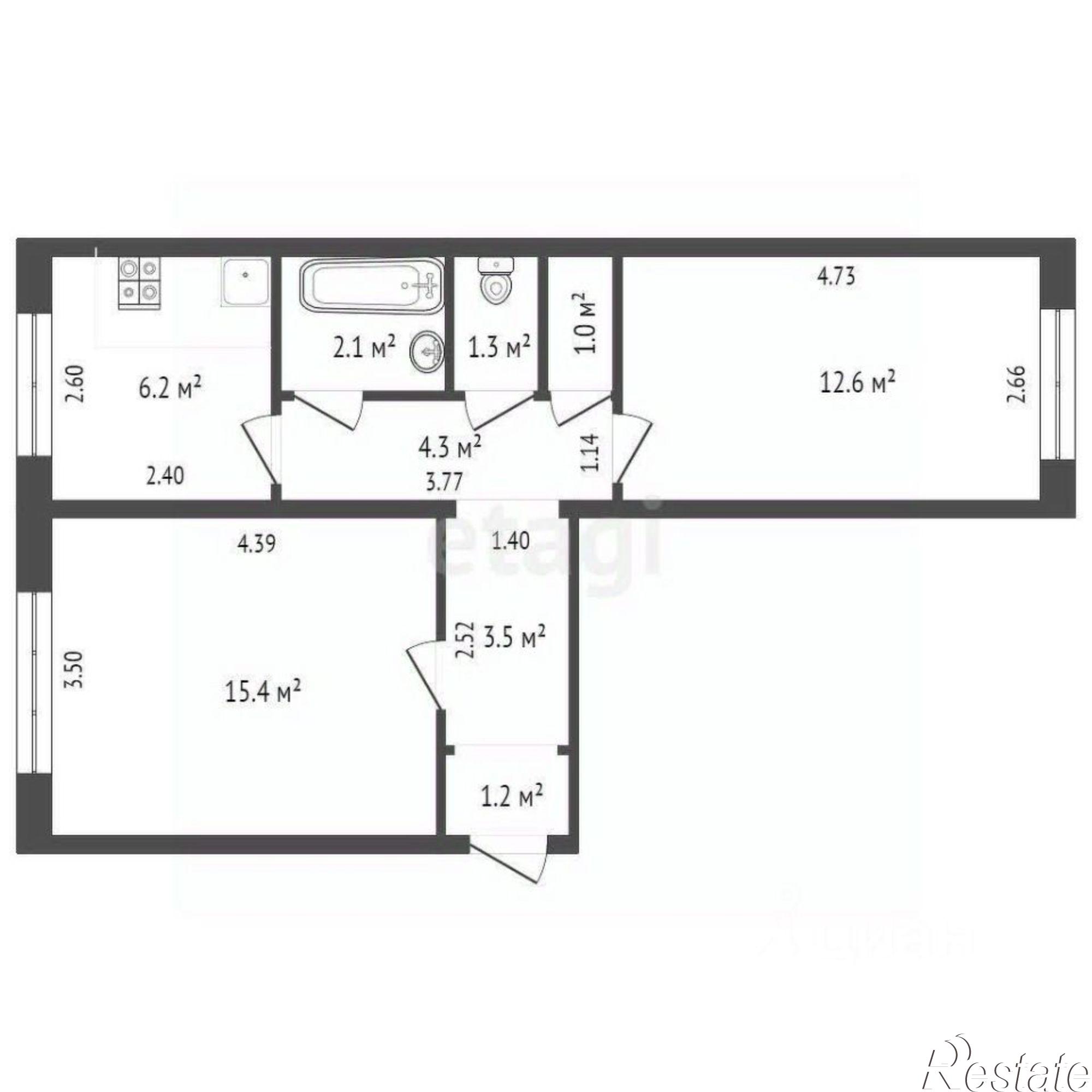 Купить квартиру за 4 200 000 рублей на Забайкальский переулок, 5 к2