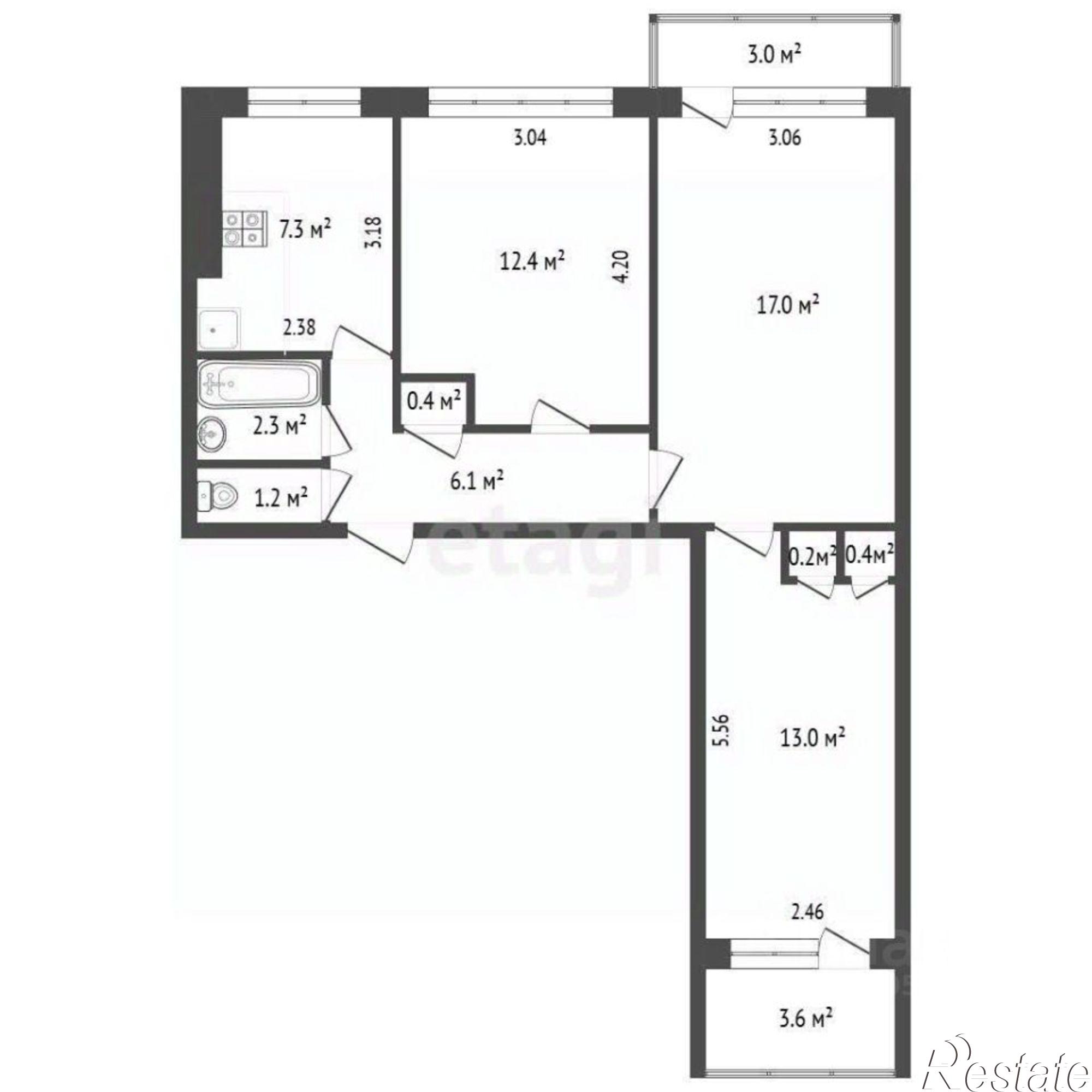 Купить квартиру за 5 500 000 рублей на улица Содружества, 39 к1