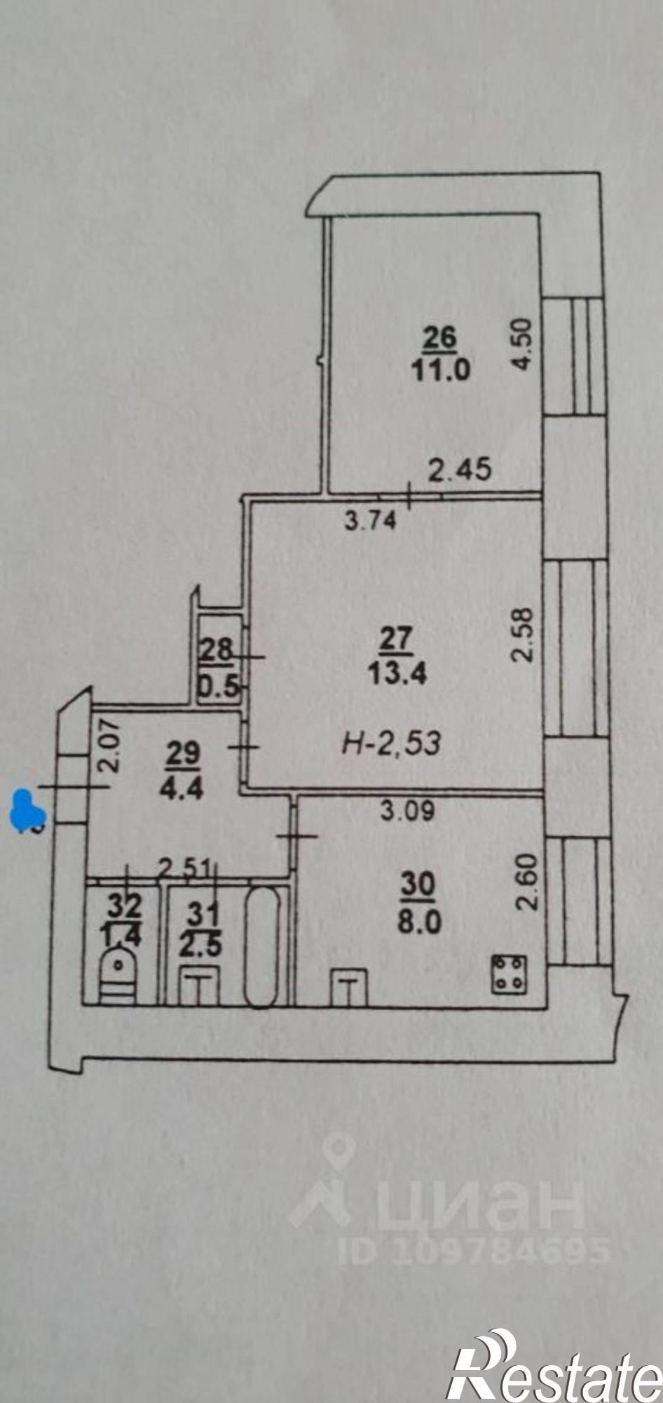 Купить квартиру за 7 600 000 рублей на улица Города Волос, 42/105