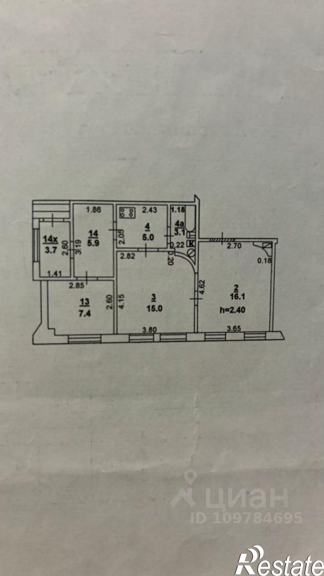 Купить квартиру за 6 700 000 рублей на улица Баумана, 36
