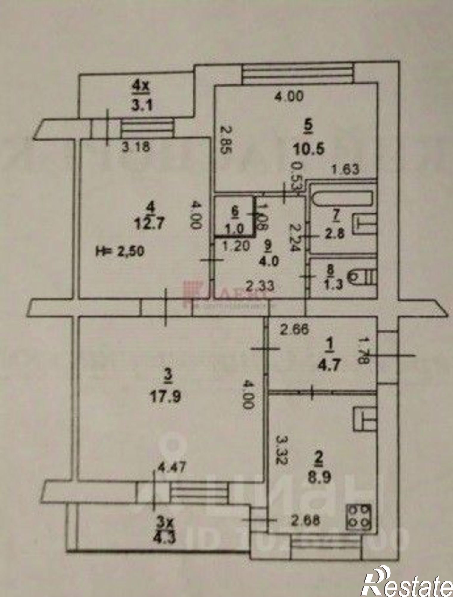 Купить квартиру за 5 800 000 рублей на Старочеркасский переулок, 10