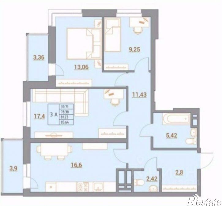 3-комн квартира Бугский пер, 29А,  д. 29А